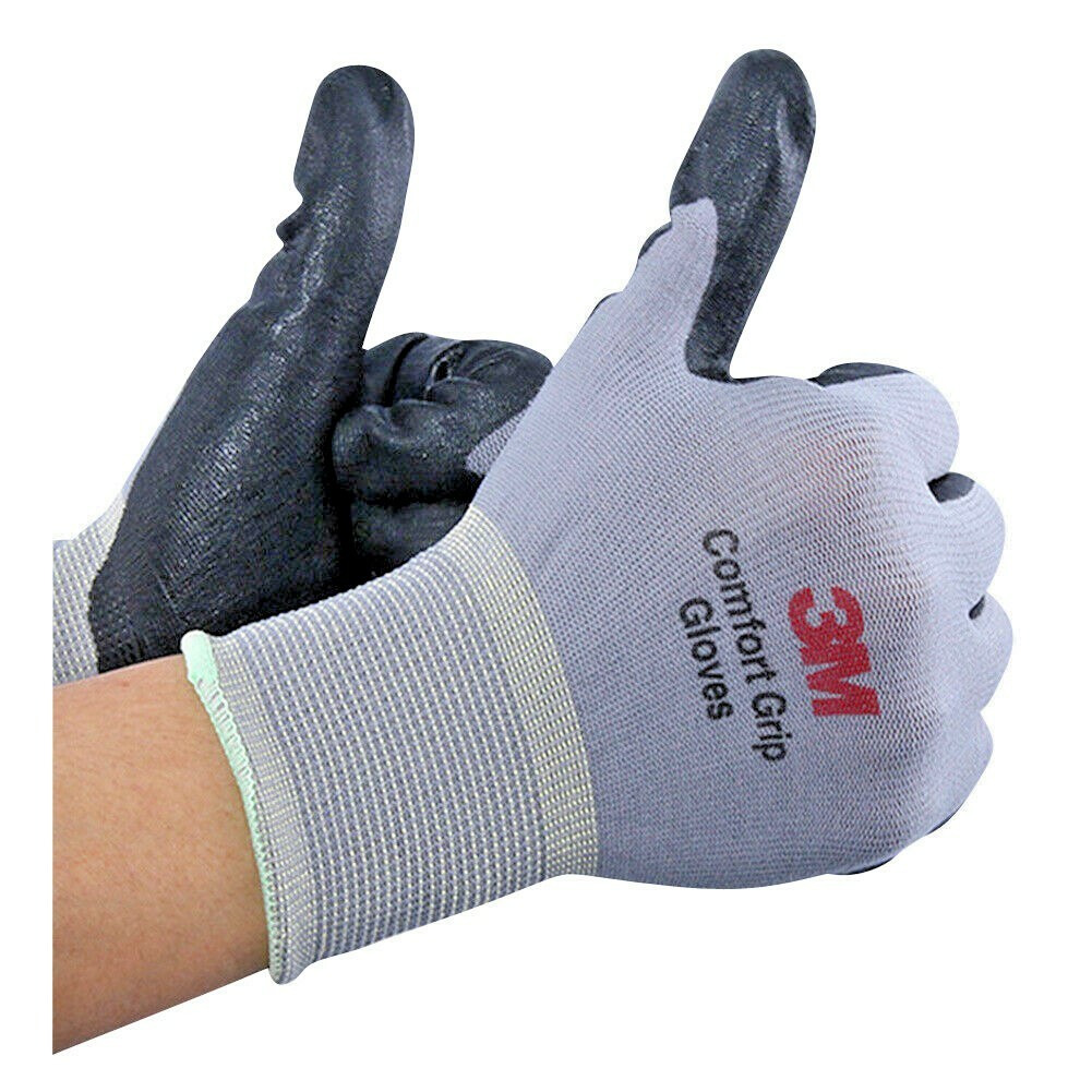 3M Micro Foam Nitrile Grip Coated Nylon Shell Protective Work Gloves 10Pack Grey