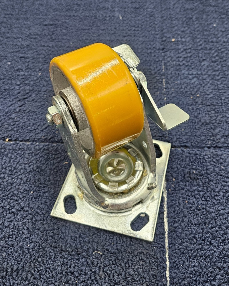 P21S-UY040KP-14-WB-DL Plate Caster Swivel, Directional Lock/Side Brake, 4″ Wheel