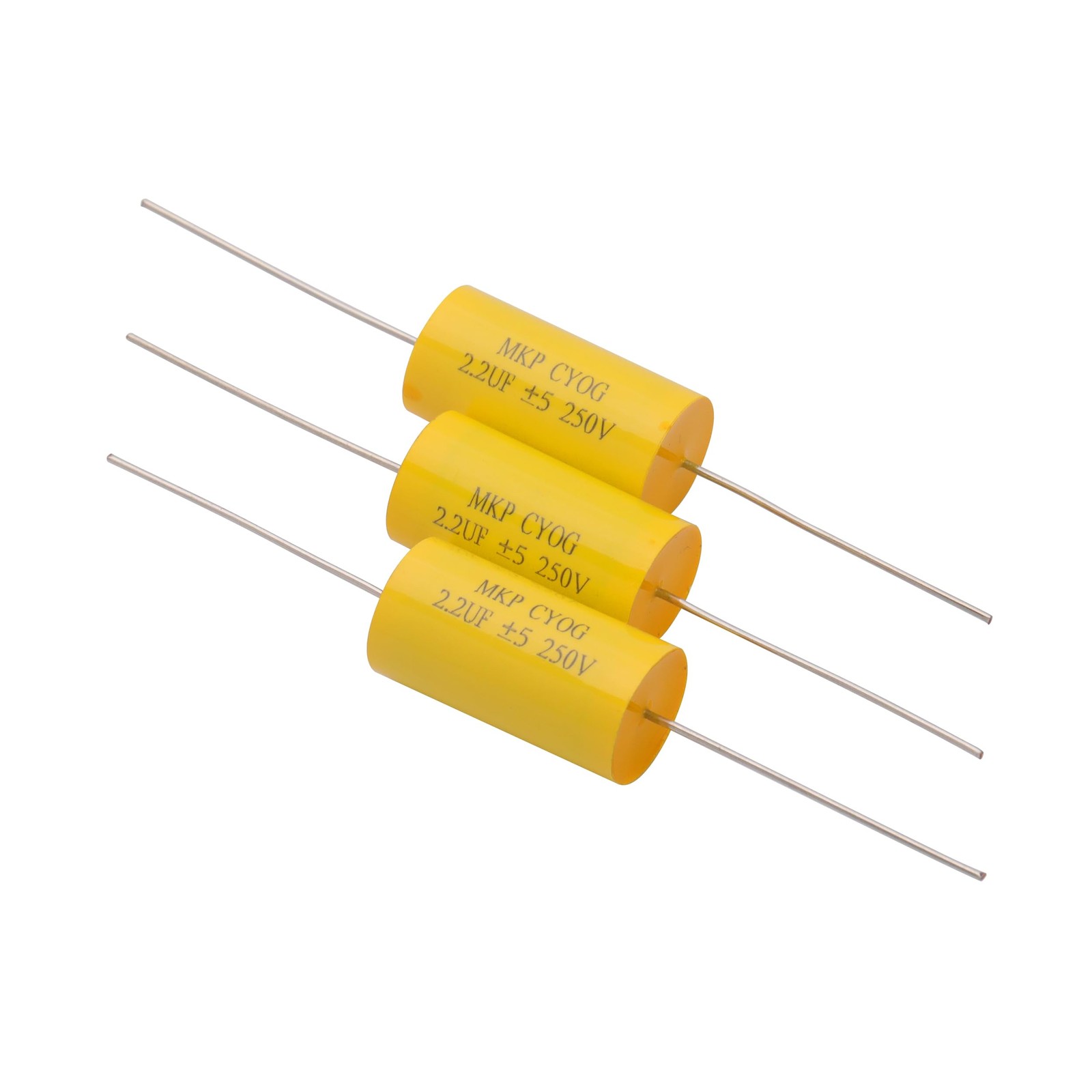 Cermant 10Pcs 2.2uF 250V Axial Polypropylene Film Capacitor