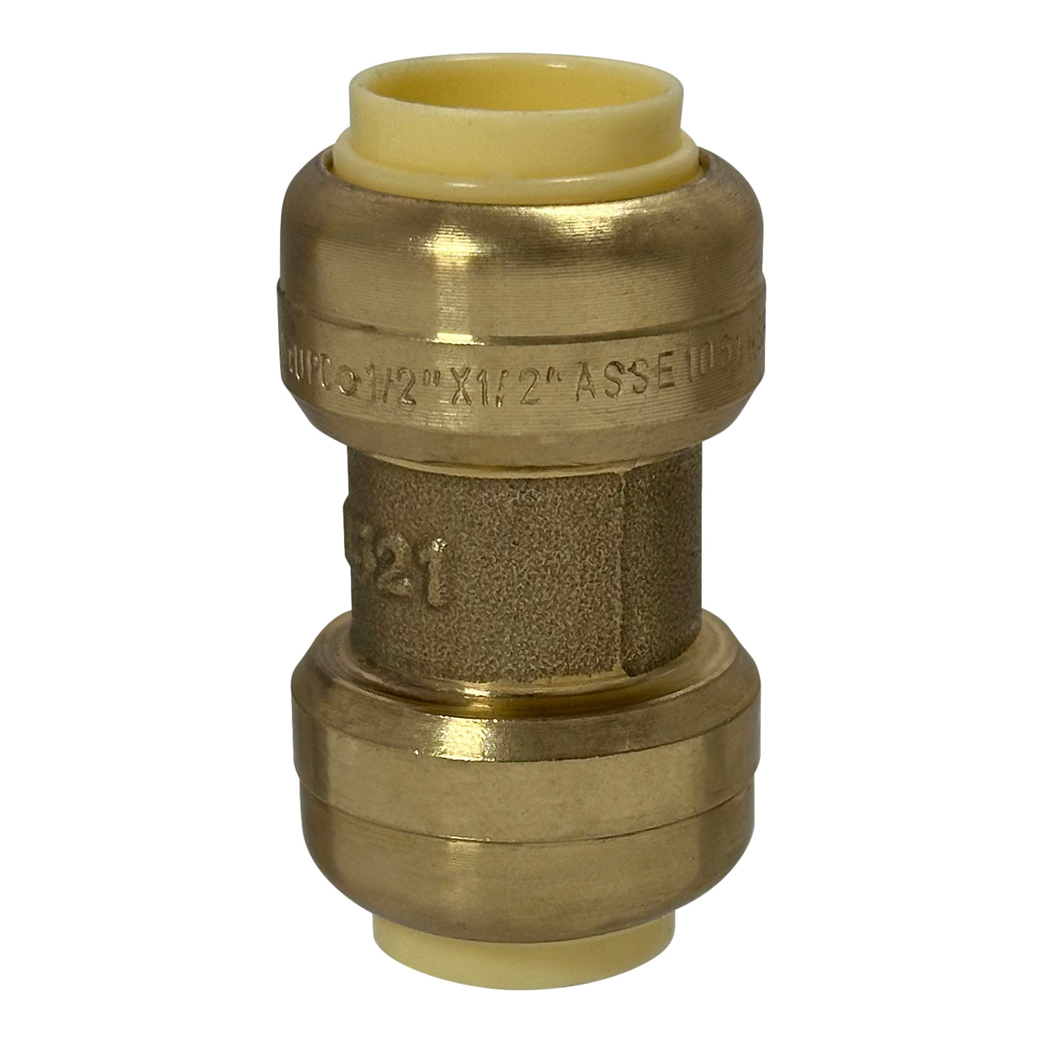 25 PIECES 1/2″ PUSH FIT COUPLINGS FITTINGS, LEAD FREE BRASS, FULL PORT