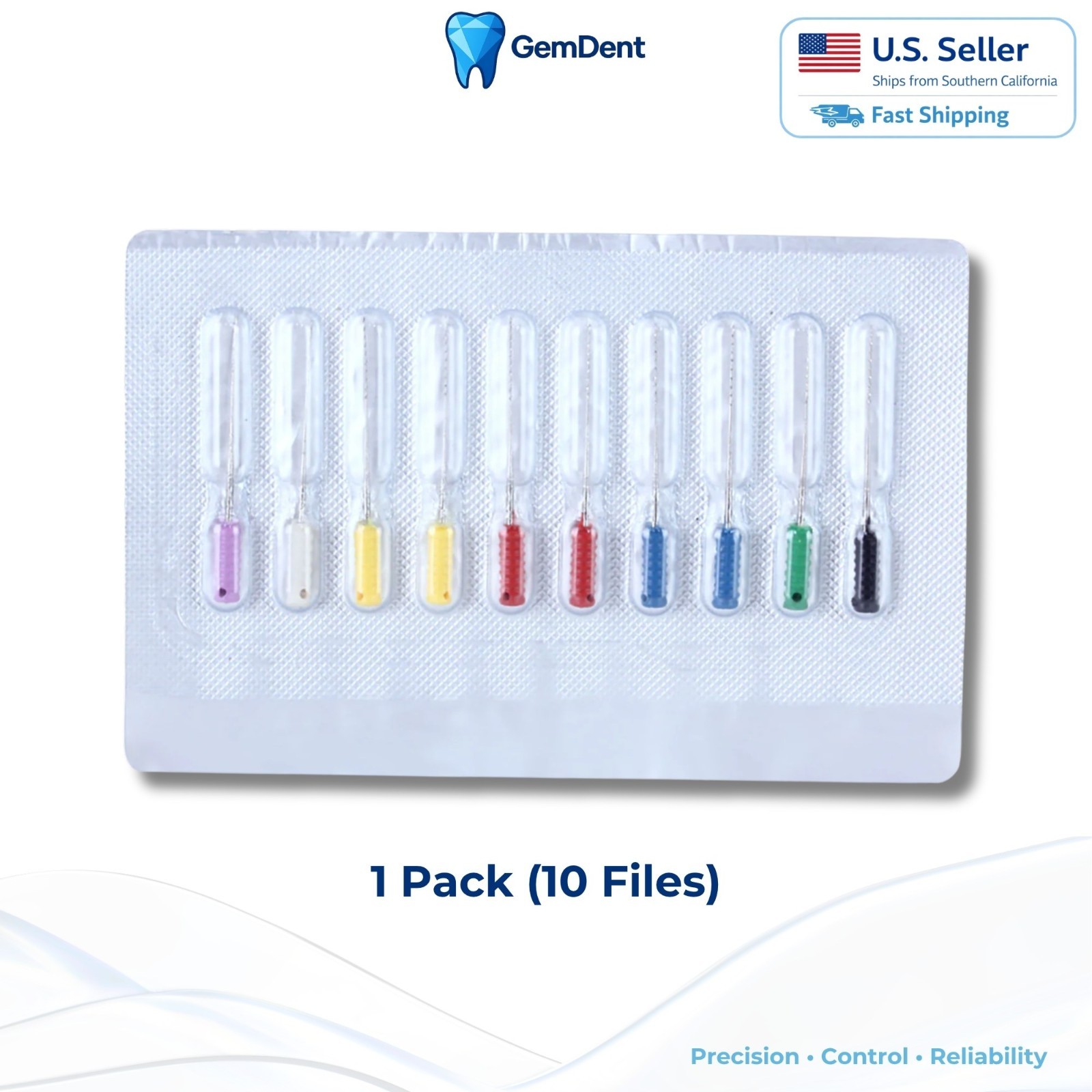 GemDent Dental Barbed Broaches Nerve Extractor Root Canal Pulp Removal #0-6 10pk