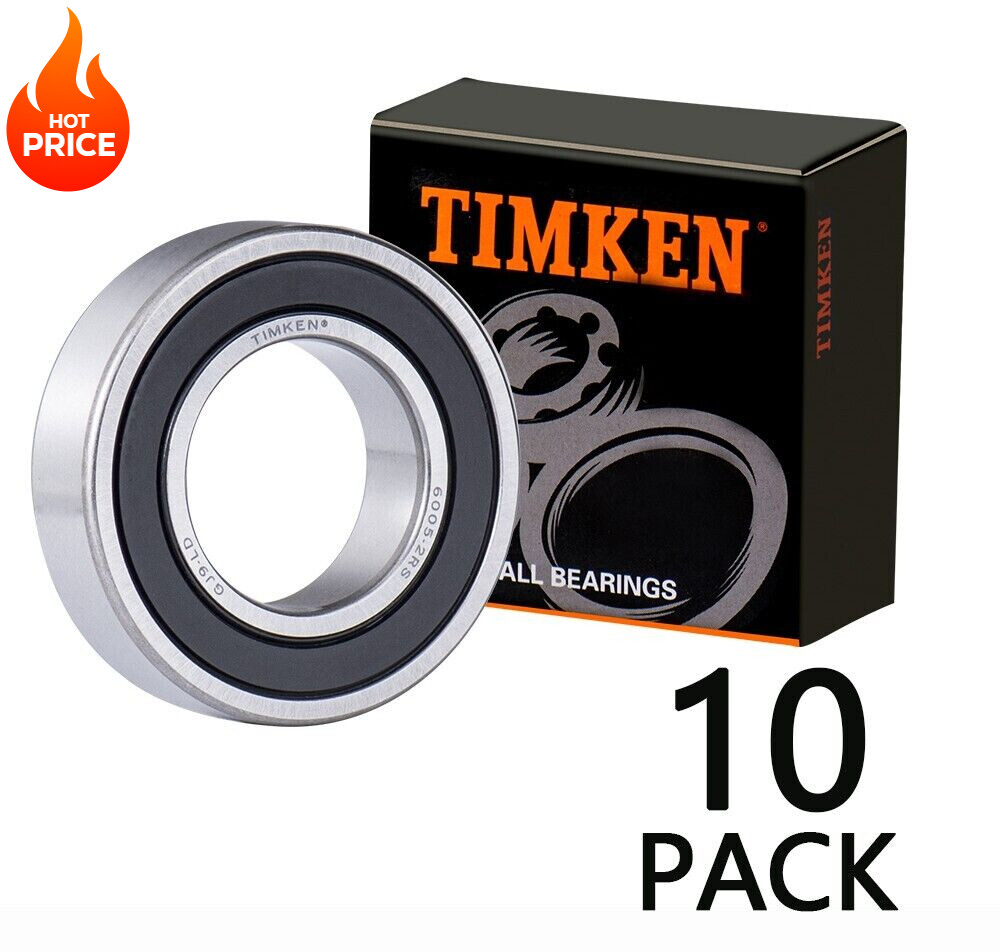 10PACK USA TIMKEN 6005-2RS 25X47X12MM Double Rubber Seal Bearings 6005RS