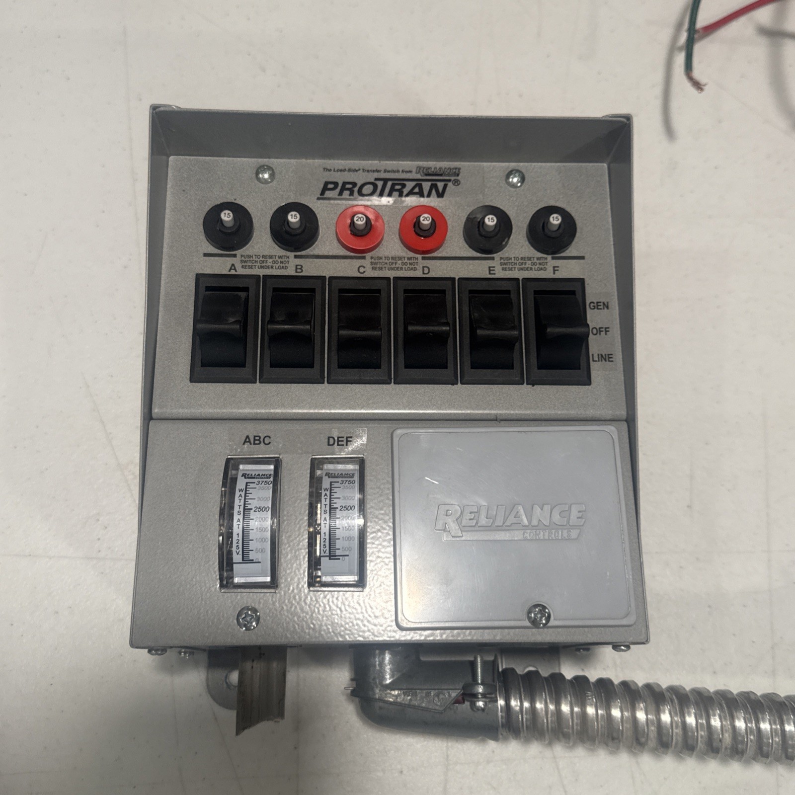 Reliance Controls ProTran Model 31406C Generator Transfer Switch