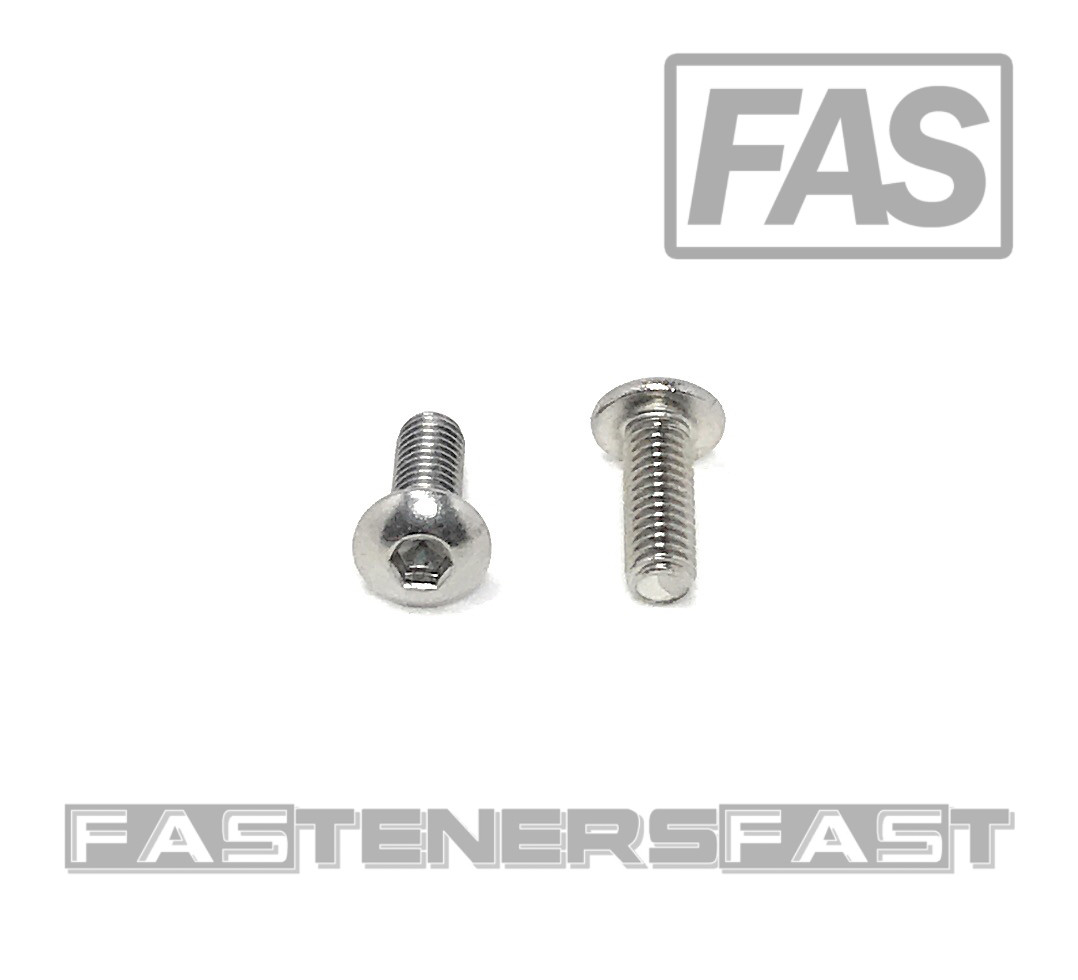 (50) M3 x 0.5 x 8 Stainless Steel Button Head Socket Cap Screws ISO7380 M3-.50