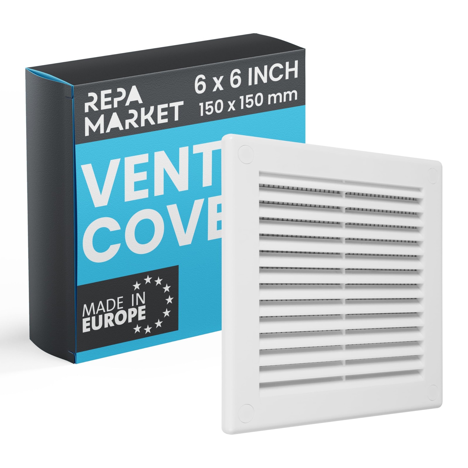 6 x 6 Inch Outer White Square Air Vent Cover Plastic Fresh Air Intake Vent …