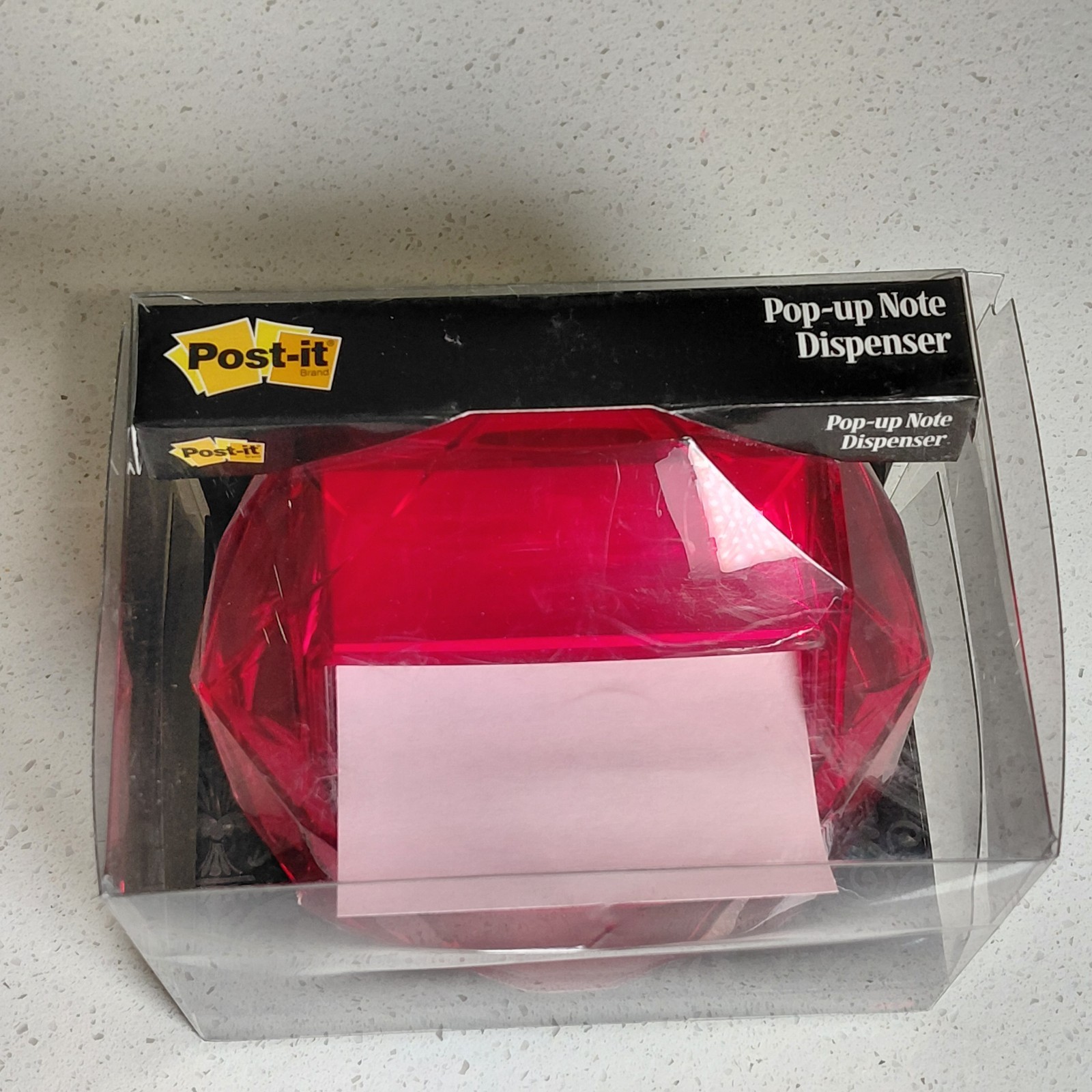 RARE Ruby Red Gem Jewel Shaped Dispenser for 3×3 Post-it Pop-up Notes 2013 NIB