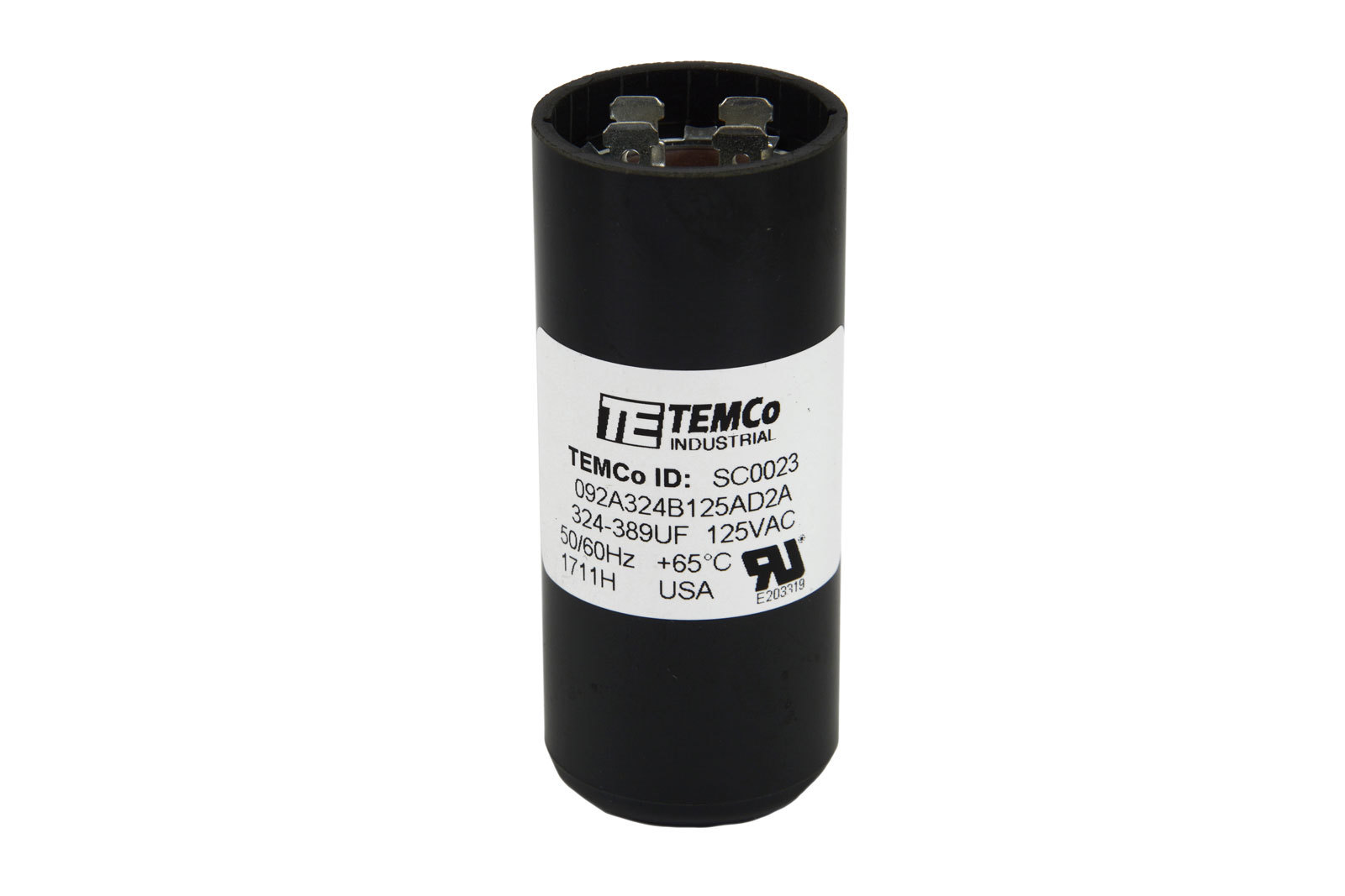 TEMCo 324-389 uf/MFD 110-125 VAC volts Round Start Capacitor 50/60 Hz -Lot-5