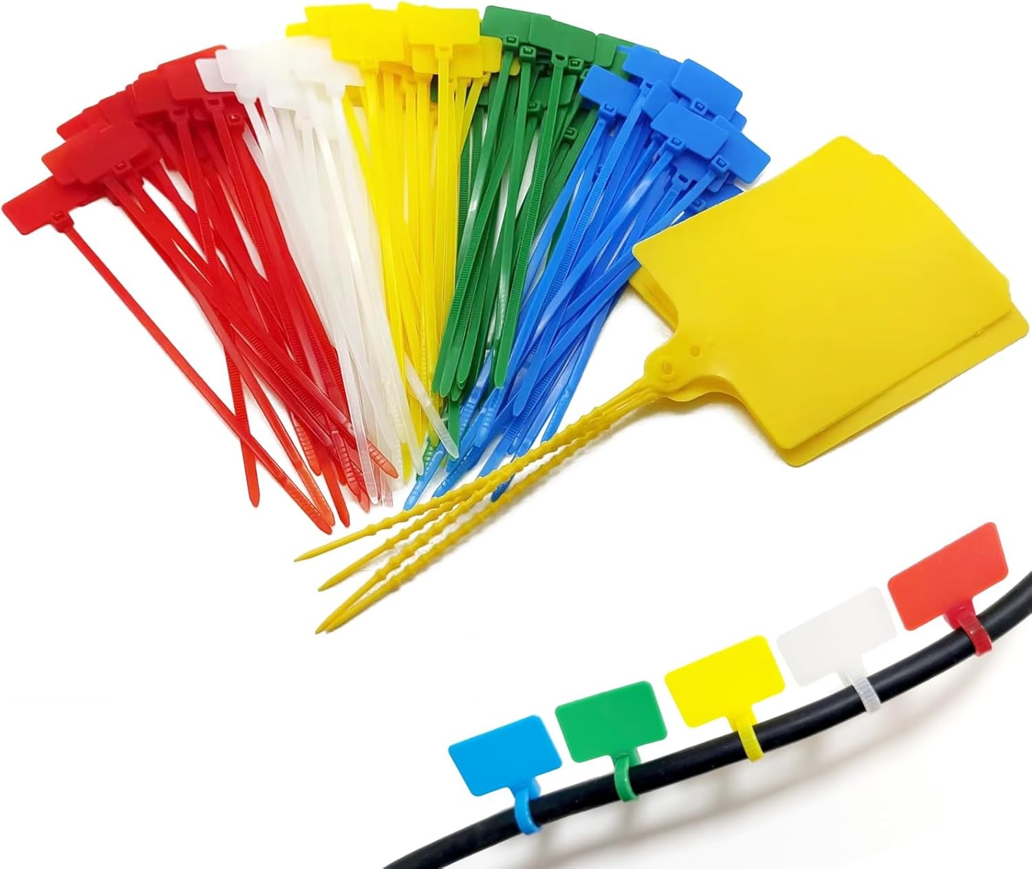 Cable 0.98×0.6 inches (small), 3.93×3.14 (large), Multicolored(104pcs)