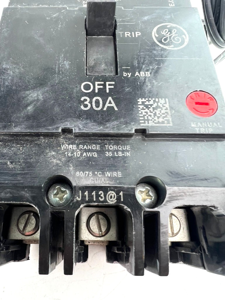 GE TEY330ST12 30 Amp 3 Pole Shunt Trip Circuit Breaker 480/277V Bolt On — QTY 1