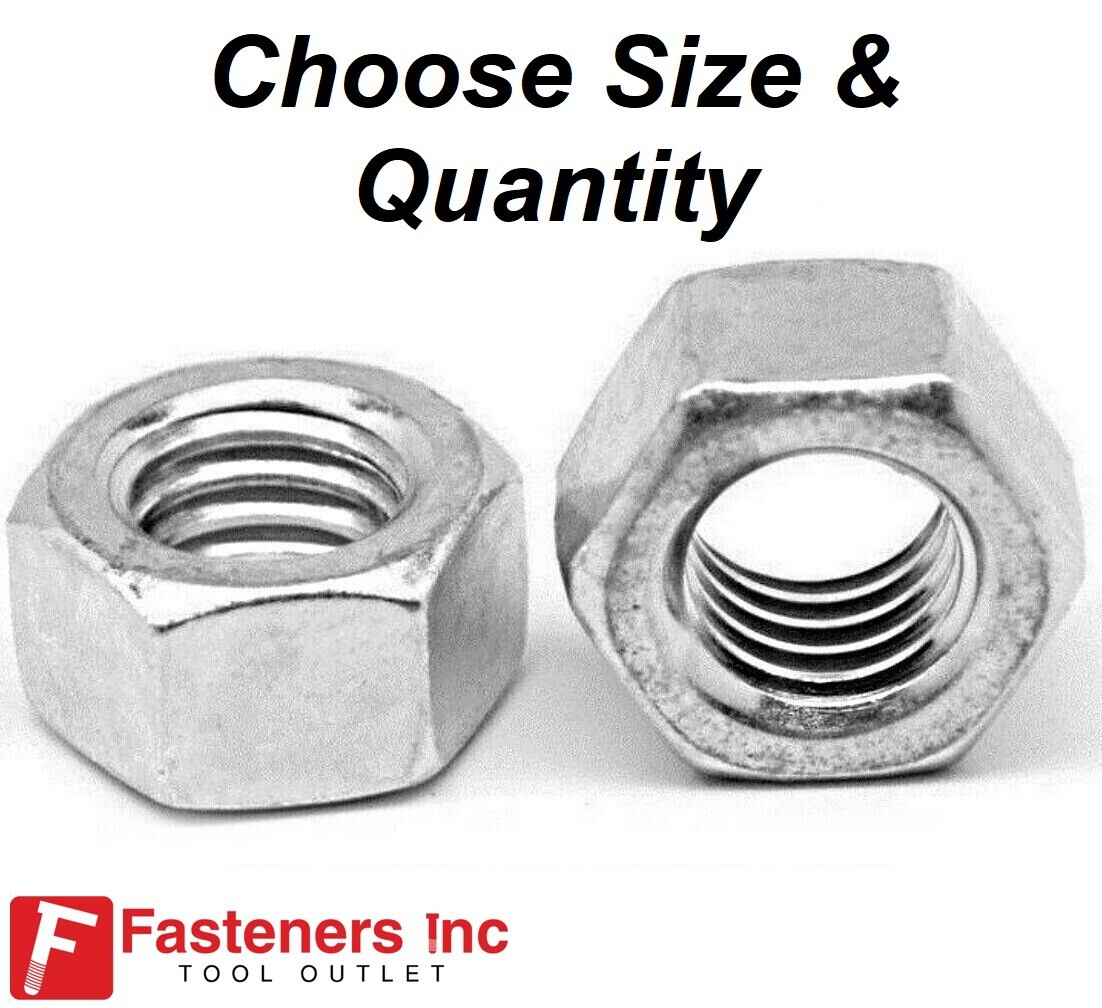 Sizes 1/4″-20 to 1-1/2″ Low Carbon Grade 2 Finished Hex Nuts Zinc Plated