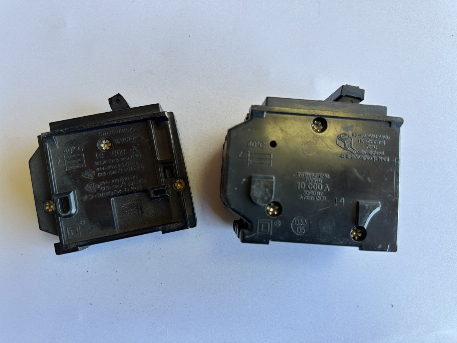 LOT OF 2* Square D HOM250 Circuit Breaker 50 Amp 2-Pole & 1-Pole 20 Amp
