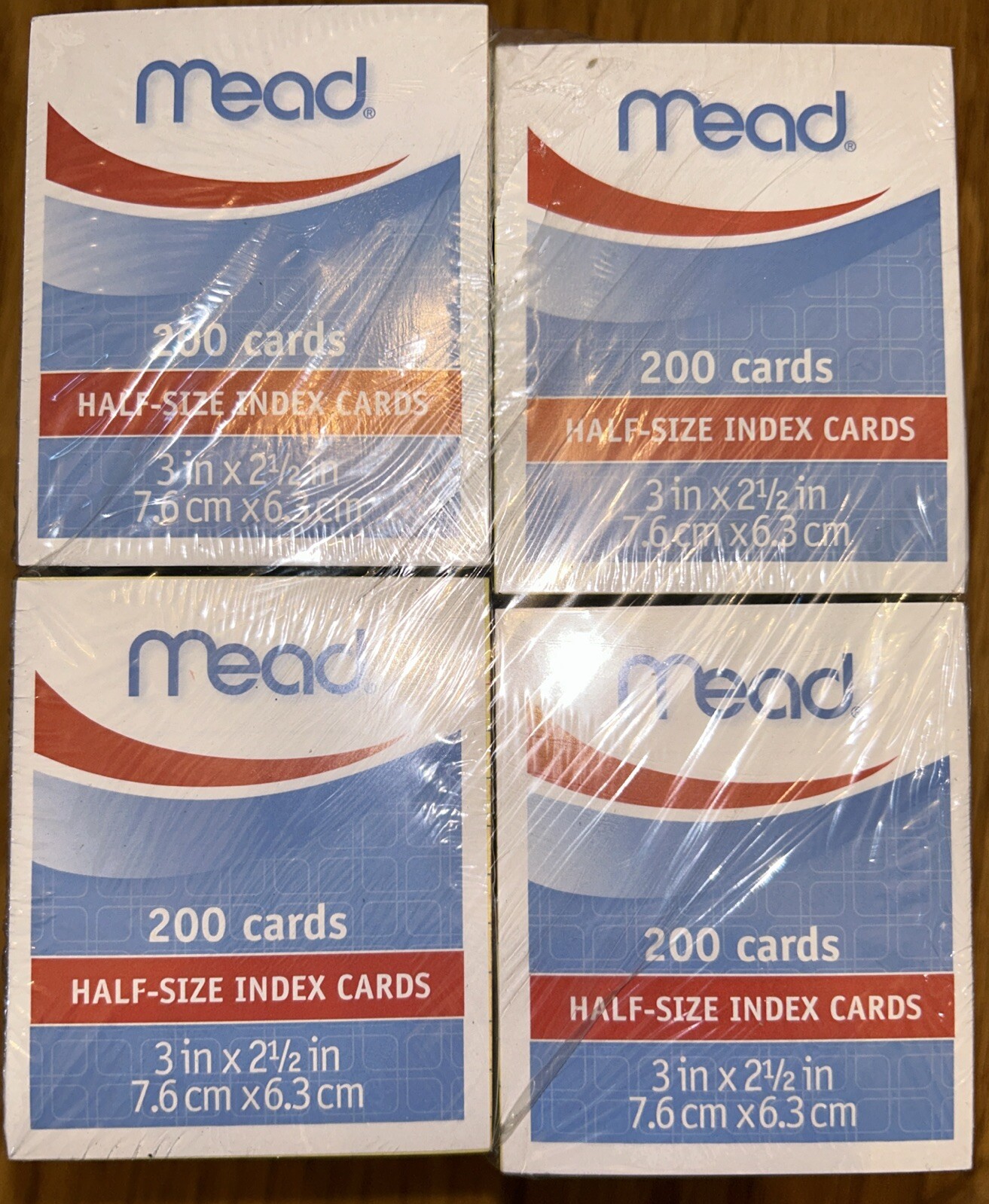 Mead Half-Sized Colored Index Cards, 3 X 2.5 Inches (63039) 12 PACKS OF 200!!!!