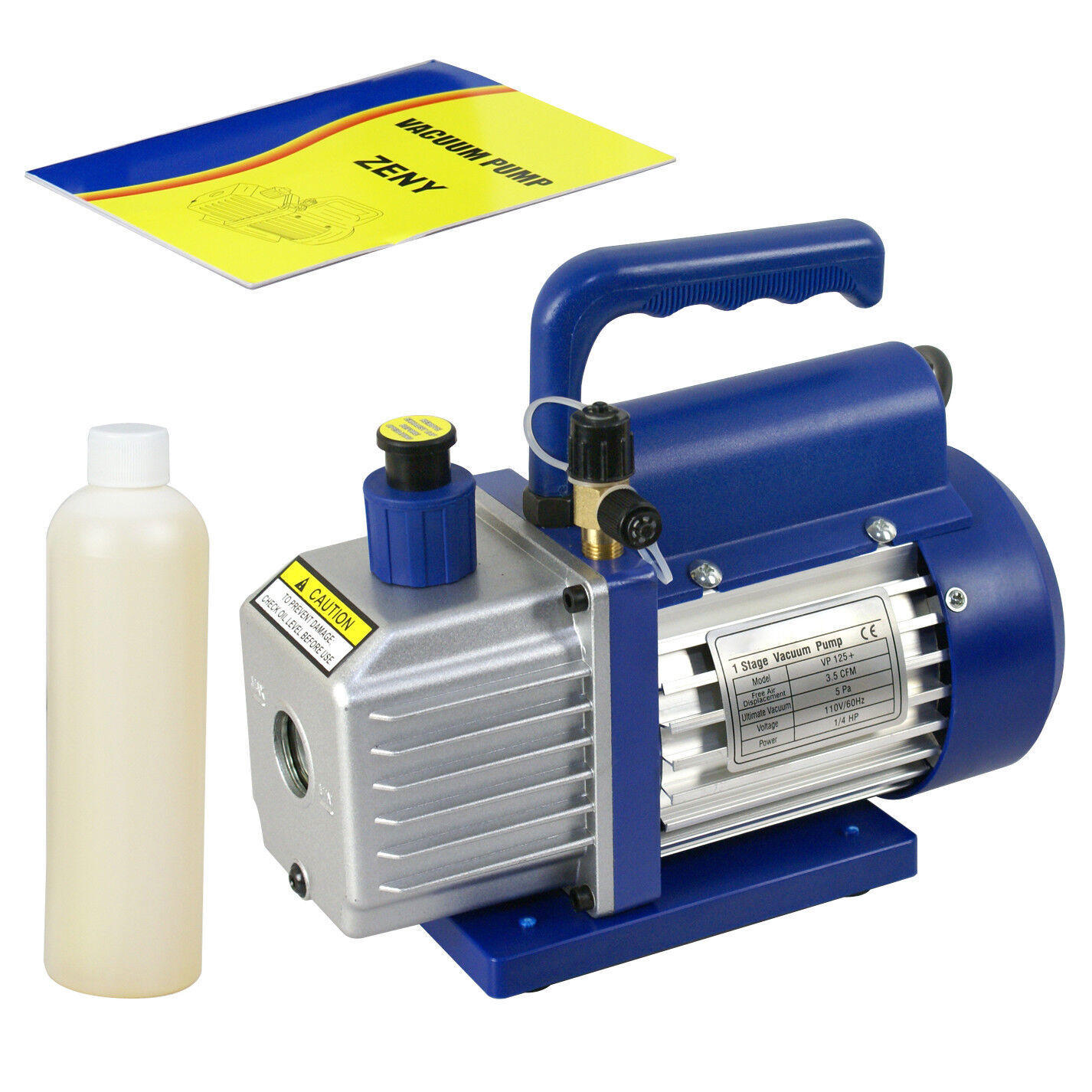 Rotary Vane Deep Vacuum Pump 1/4HP AC Air Tool R410a R134 HVAC Refrigeran 3.5CFM