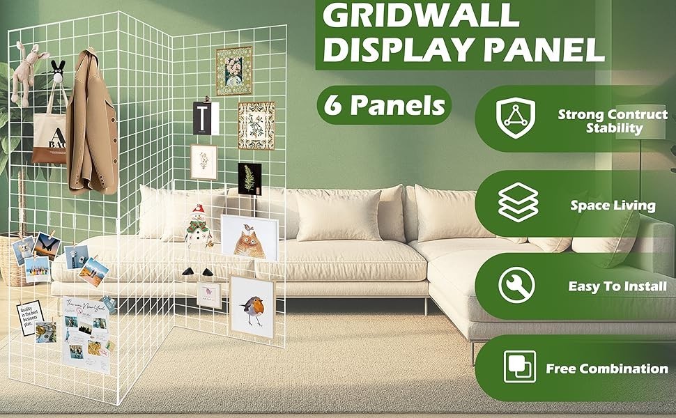 Koretech Metal Commercial Grid Wall Panels 3 Pcs