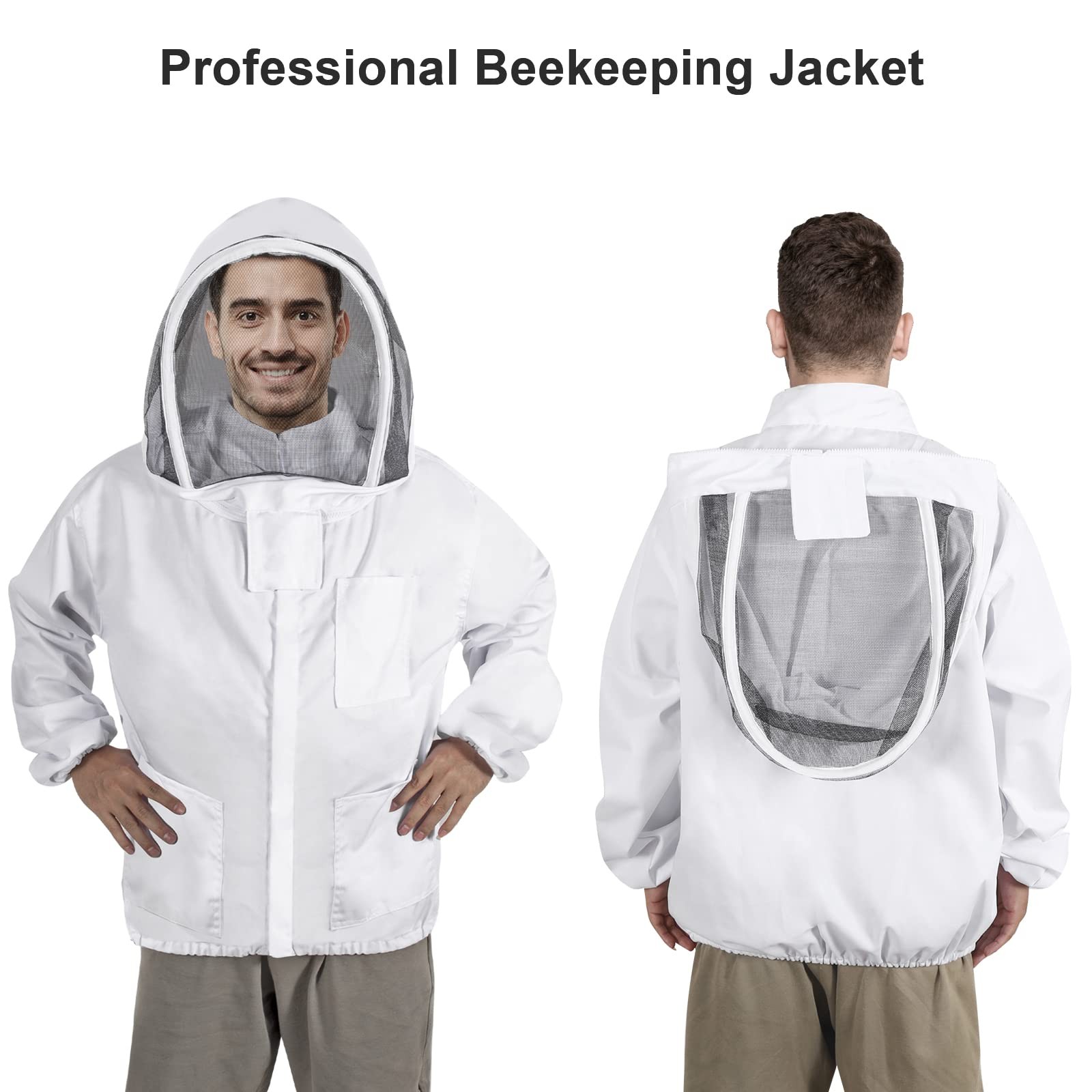 Beekeeping Jacket for Men Women,Polycotton Bee Jacket with Veil Hood,Beekeepe…