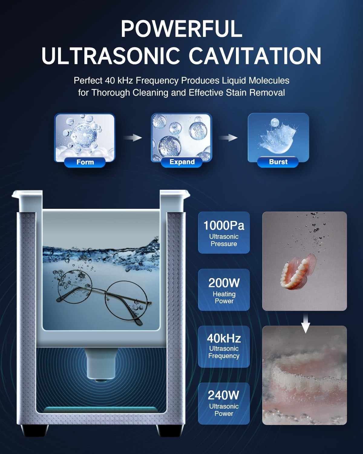 0L Ultrasound Cleaning Machine with Heater and Timer, 240W Stainless Steel Ul…