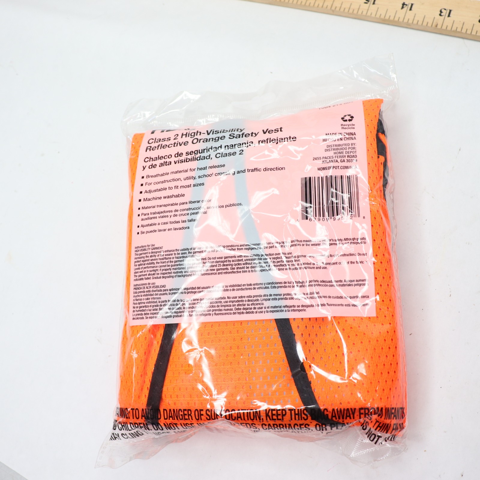 HDX Hi Visibility Orange Class 2 Reflective Adjustable Safety Vest