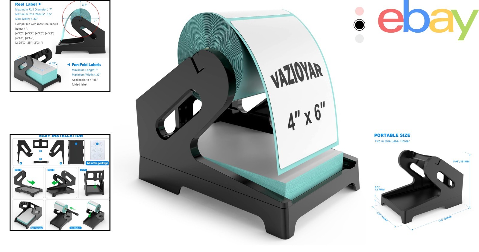 Thermal Label Storage Tray for Desktop Printers, Simple Assembly Required