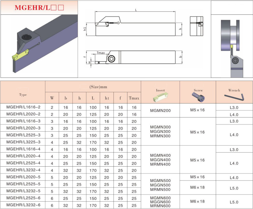 3MM CNC Grooving Partting Cut-Off Tool Holder MGEHR2525 + 10PCS MGMN300 insert