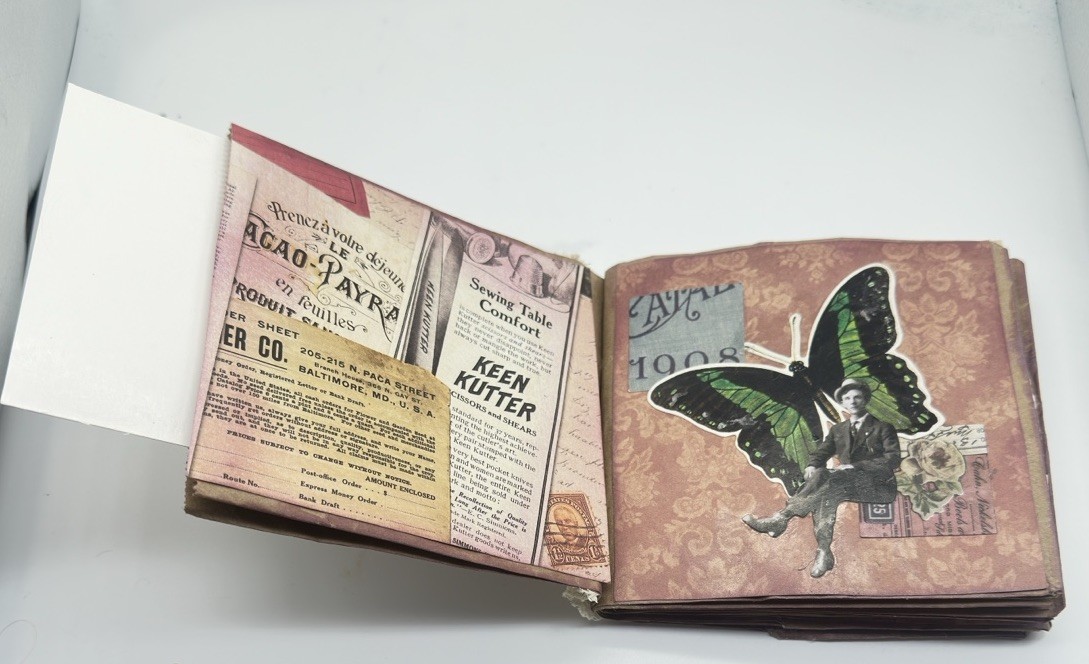 Hand Made Junk Journal Birds Nest And Butterfly Theme Coffee Dyed Paper