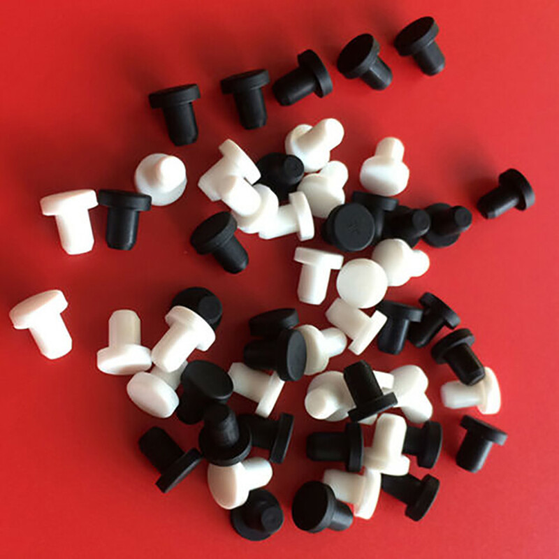 3mm-15mm Hole Plug End Cap Round Solid Silicone Rubber Blanking Seal Bung Black