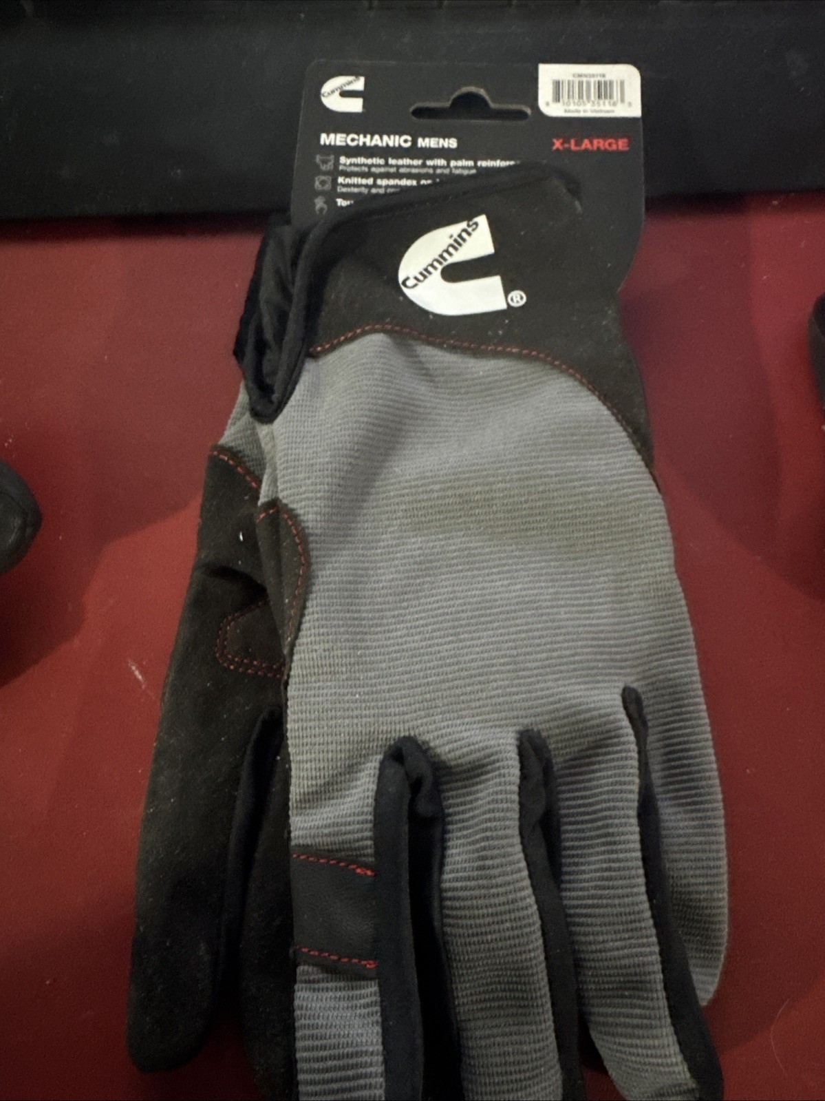Cummins Mechanic Glove Cmn35116 – Gray And Black Synthetic Leather