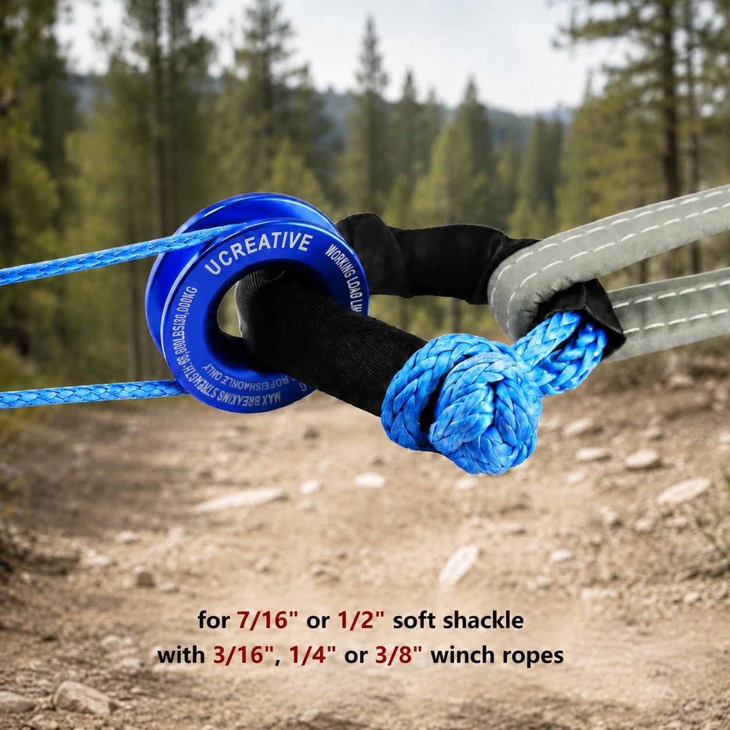 Winch Snatch Recovery Ring 66,000 lbs for Soft Shackle and Synthetic Rope for…