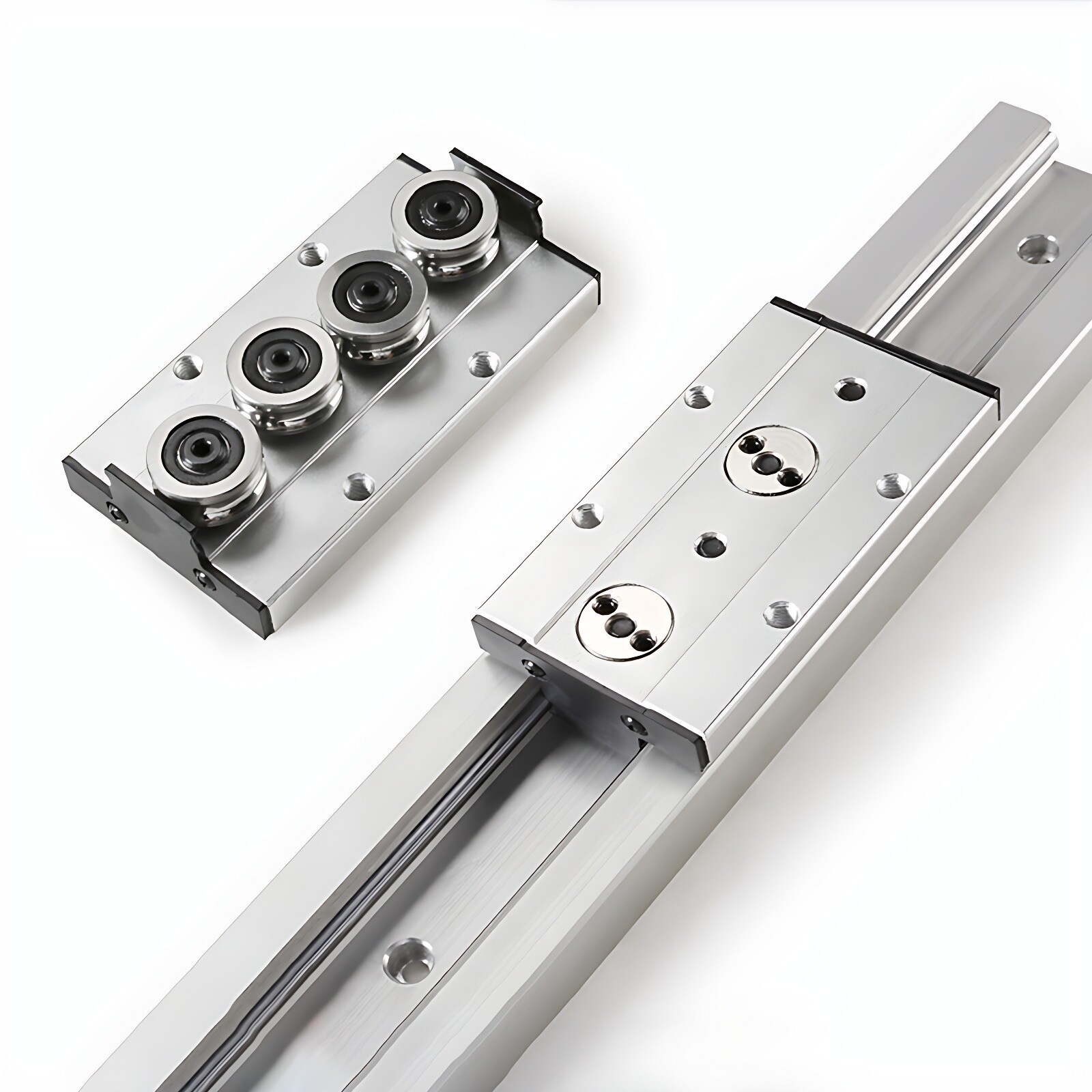 Built-In Dual-Axis Linear Rail Guide and Lock Sliders SGB10-SGB35 3/4/5 Wheel