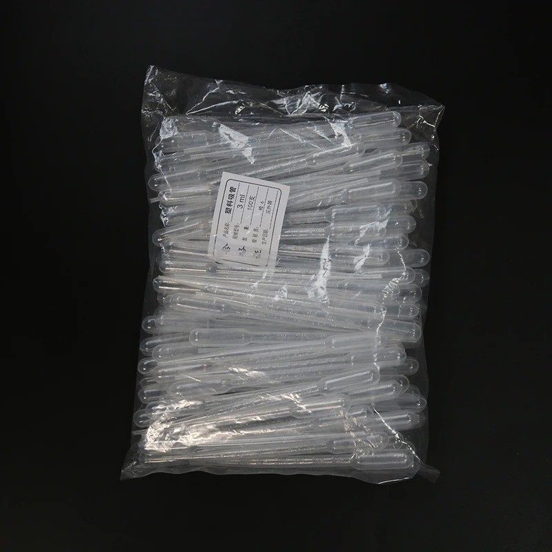 100pcs Disposable Plastic Pipettes: 0.2ml to 3ml Transfer Droppers -NEW