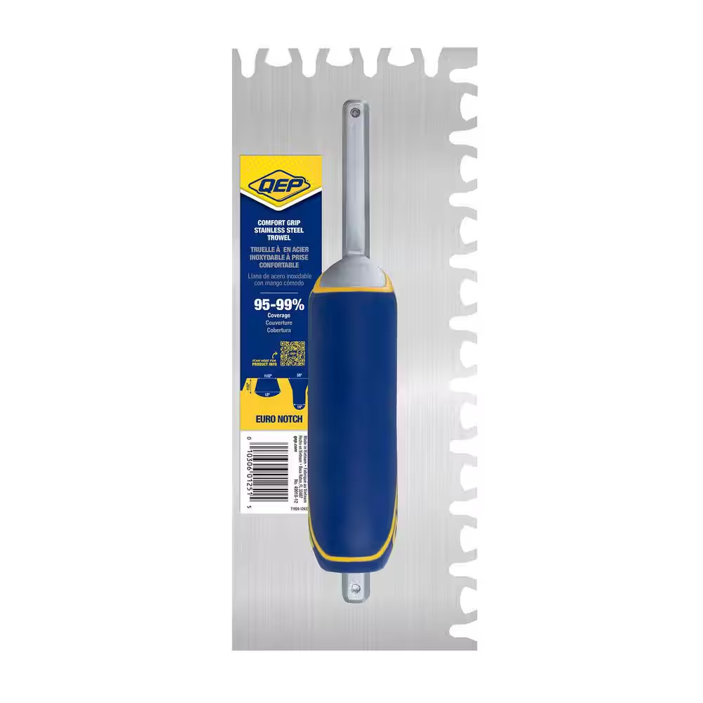 11 In. X 4-1⁄2 In. Stainless Steel Blade Large Format Tile, Euro Notched Floorin