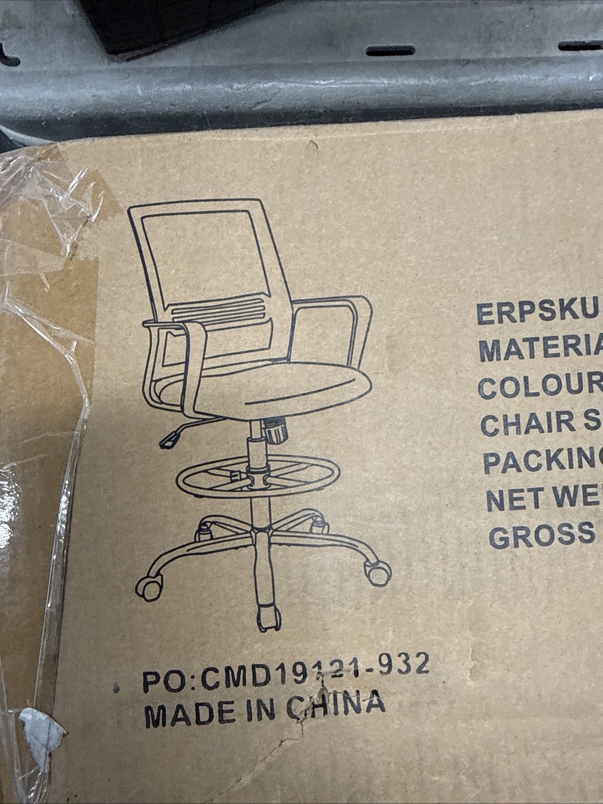 AFO Tall Drafting Chair with Adjustable Foot Ring Ergonomic Lumbar Support Black