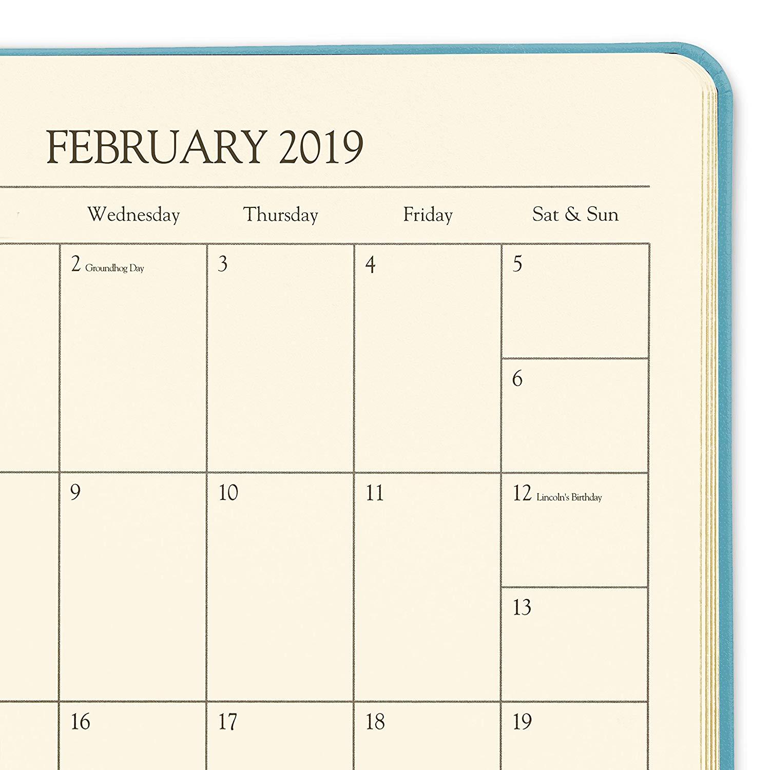 2019 / 2020 Gallery Leather Monthly Weekly Desk Planner Agenda Calendar Taupe
