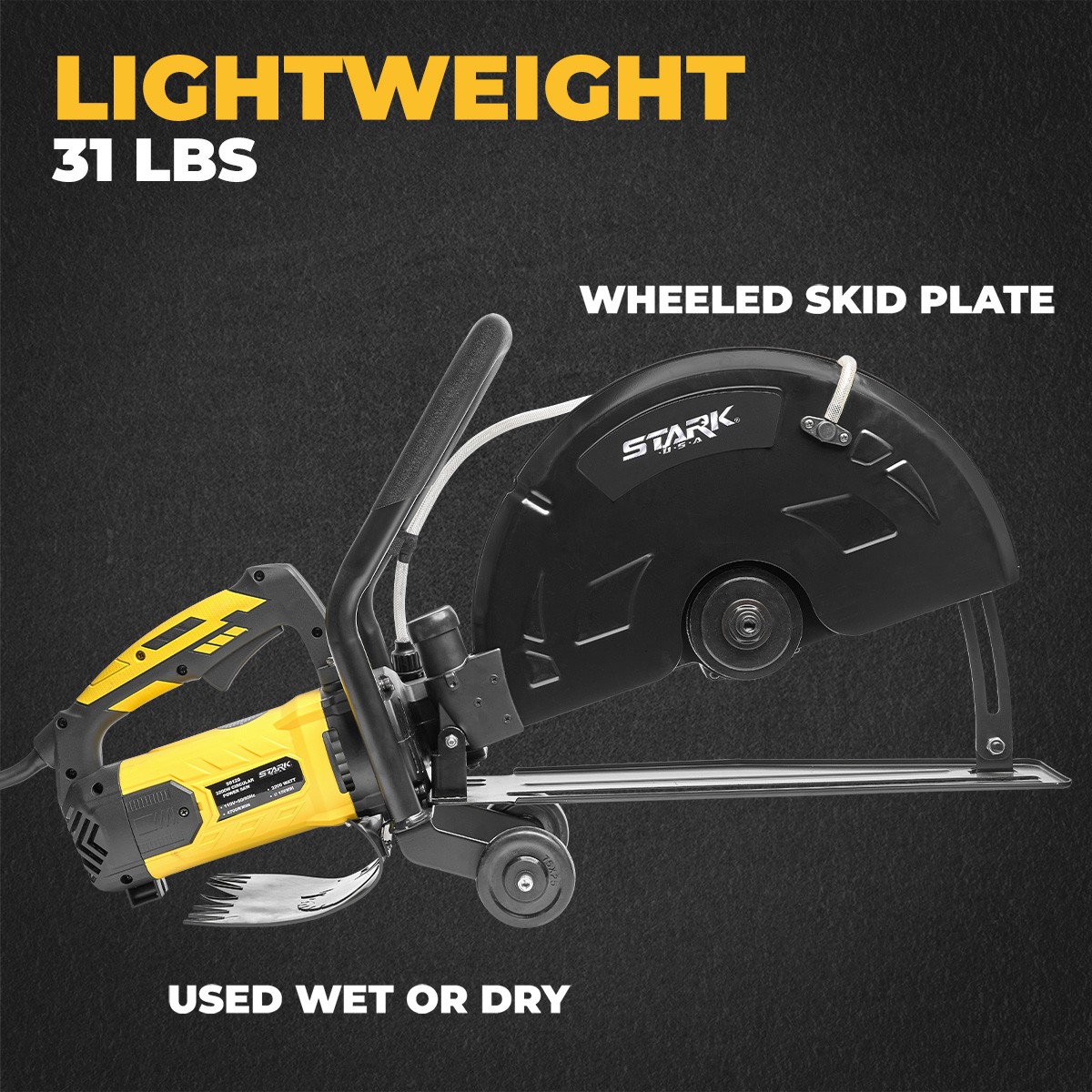 Stark USA 16″ 3200W Electric Cut Off Floor Saw Wet/Dry Cutter Guide Roller Wheel