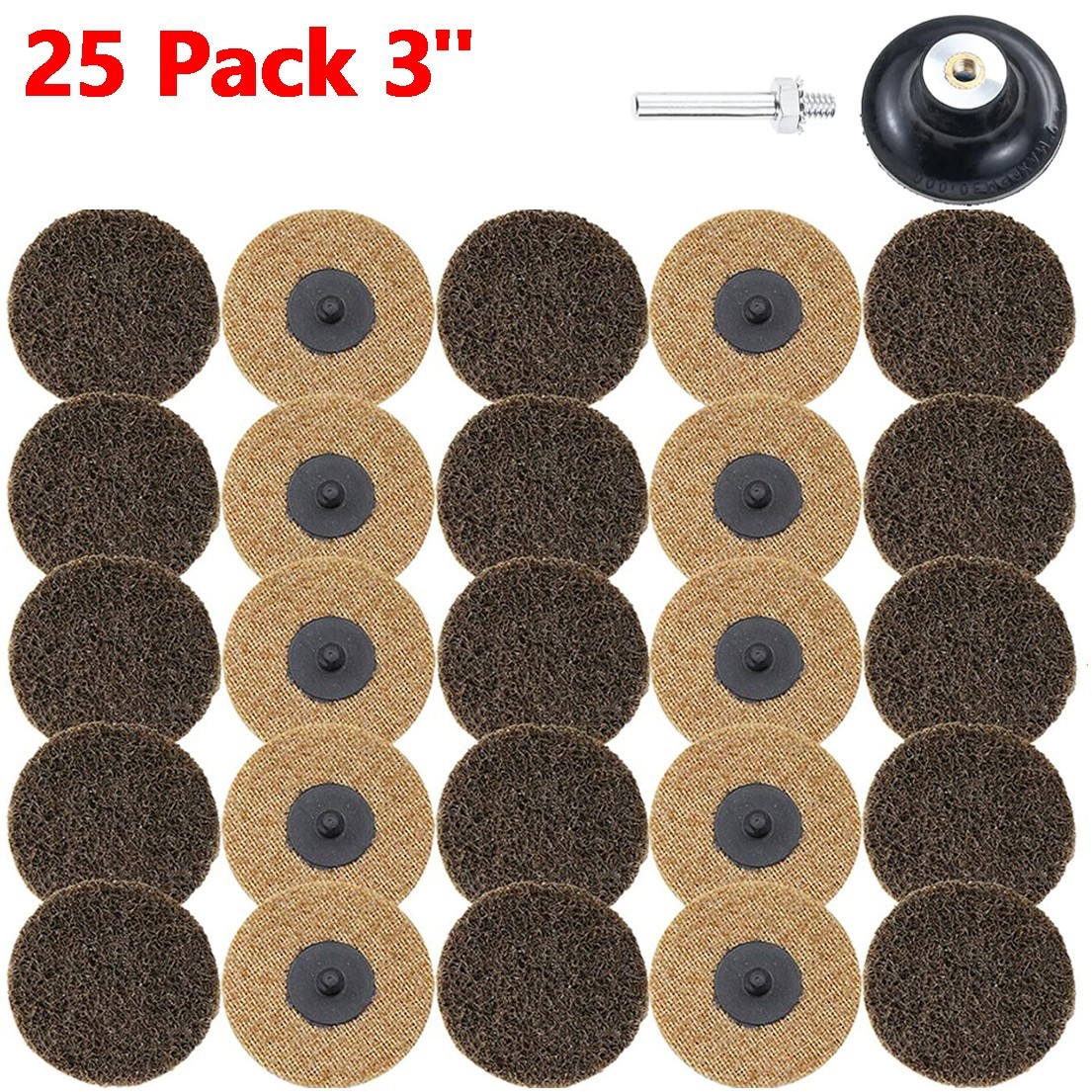 25 Pcs 3″ Nylon Surface Conditioning Discs for Grinding, Polishing & Deburring