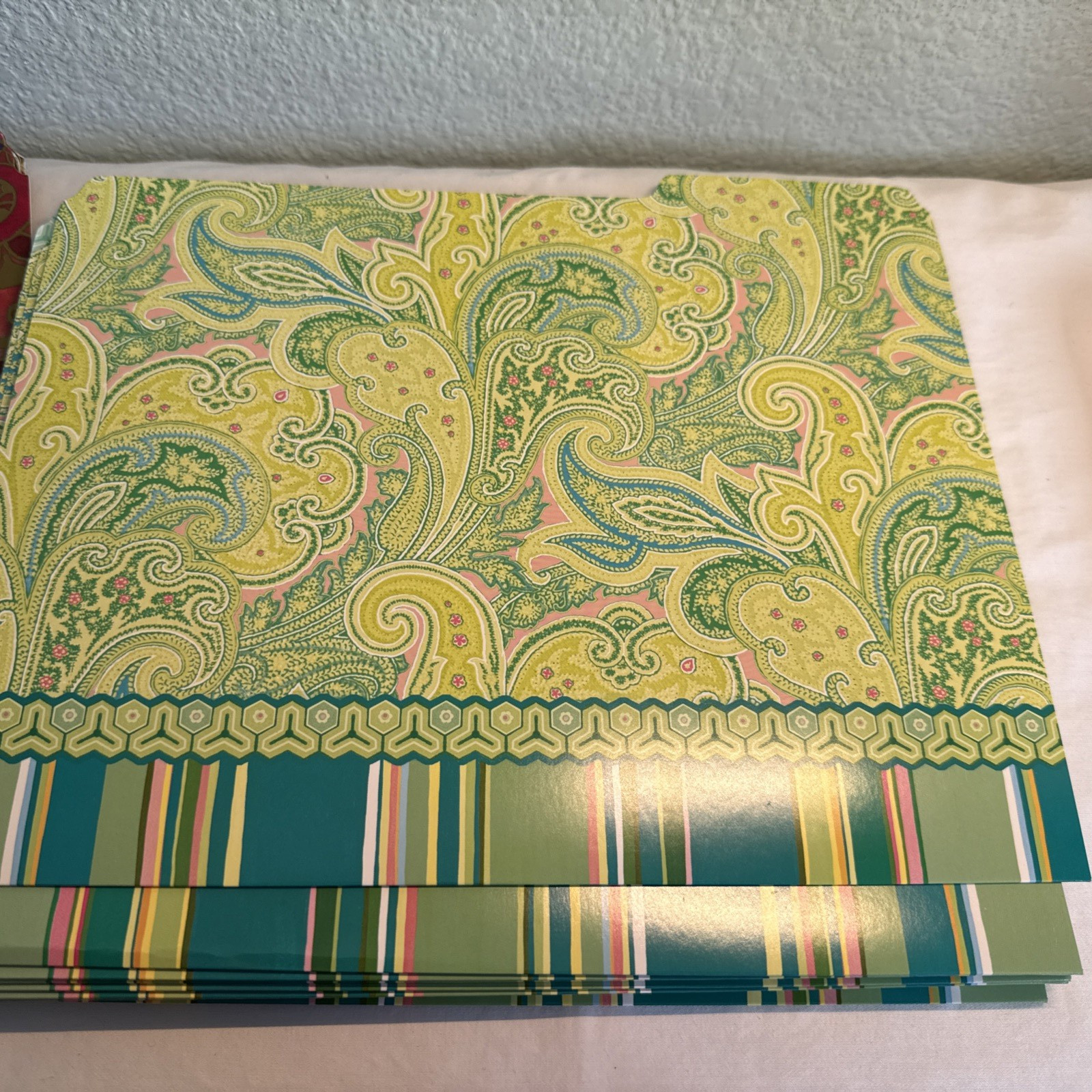 File Folders Decorative Paisley Floral 24 folders 2 designs New Loose