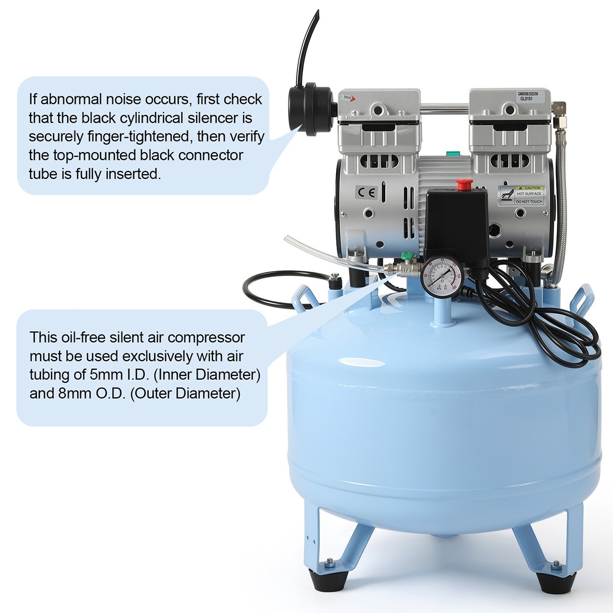 Sillón Dental Motor DC + Lámpara LED / Compresor Silencioso Sin Aceite 24L 40L