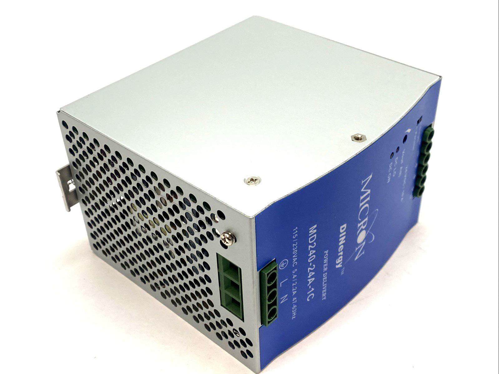 Micron MD240-24A-1C DINergy™ Power Supply, 24VDC 240W Output, Single-Phase