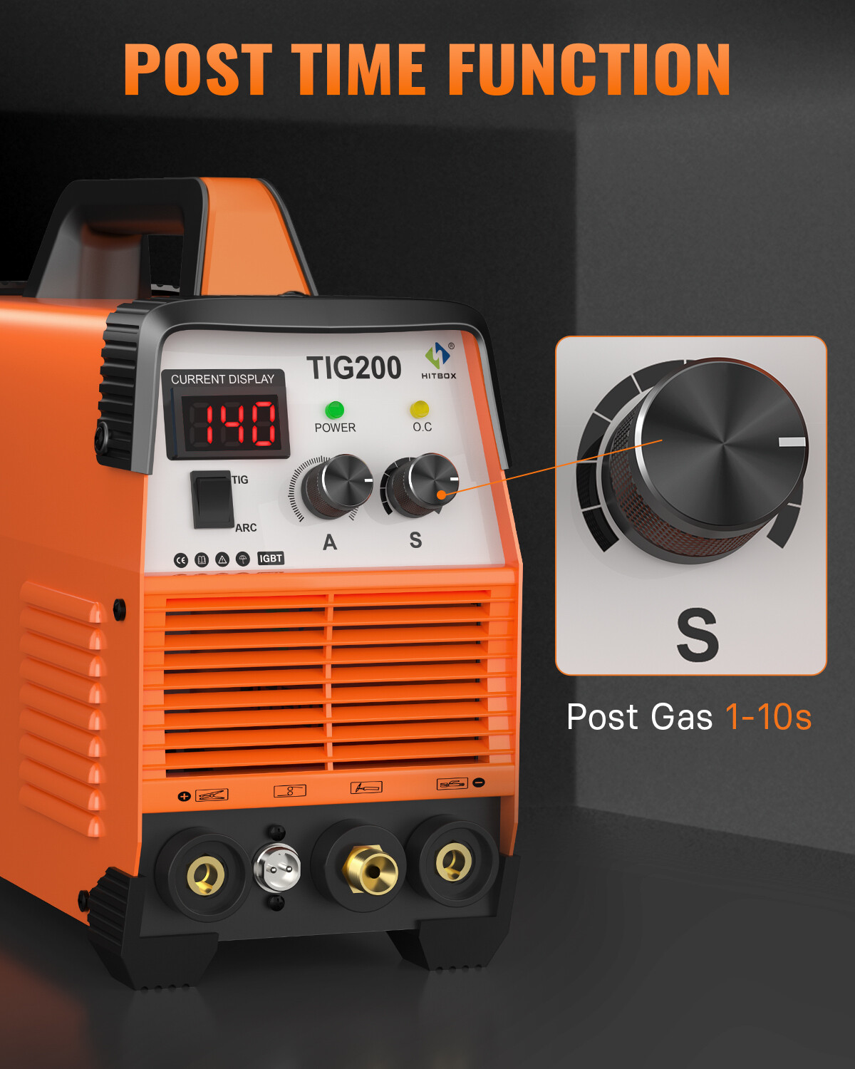 200A TIG Welder 110V&220V HF TIG/MMA Welder Machine with Post Gas & Helmet DIY
