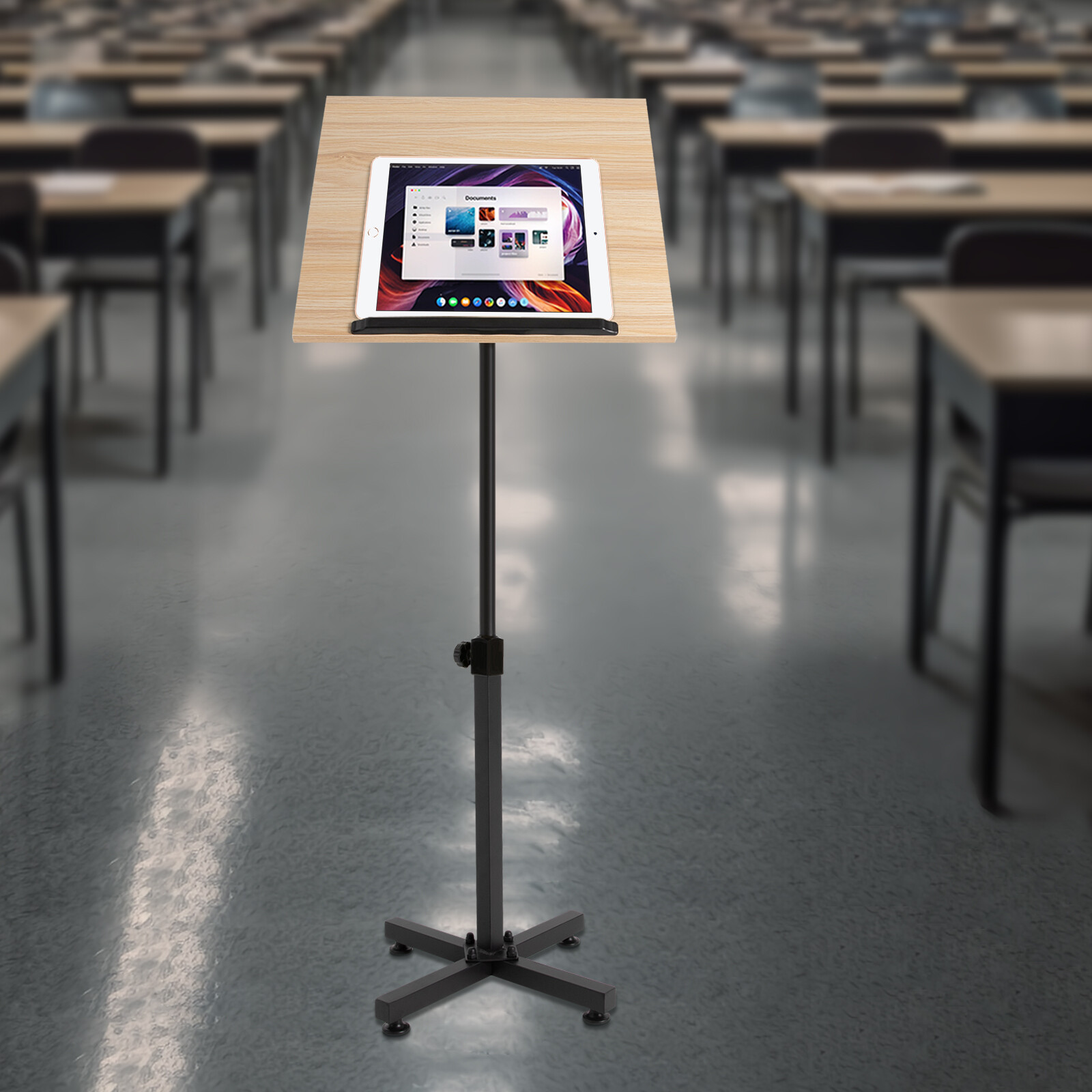 Portable 360�� Adjustable Lectern Presentation Podium Stand with Laptop Holder