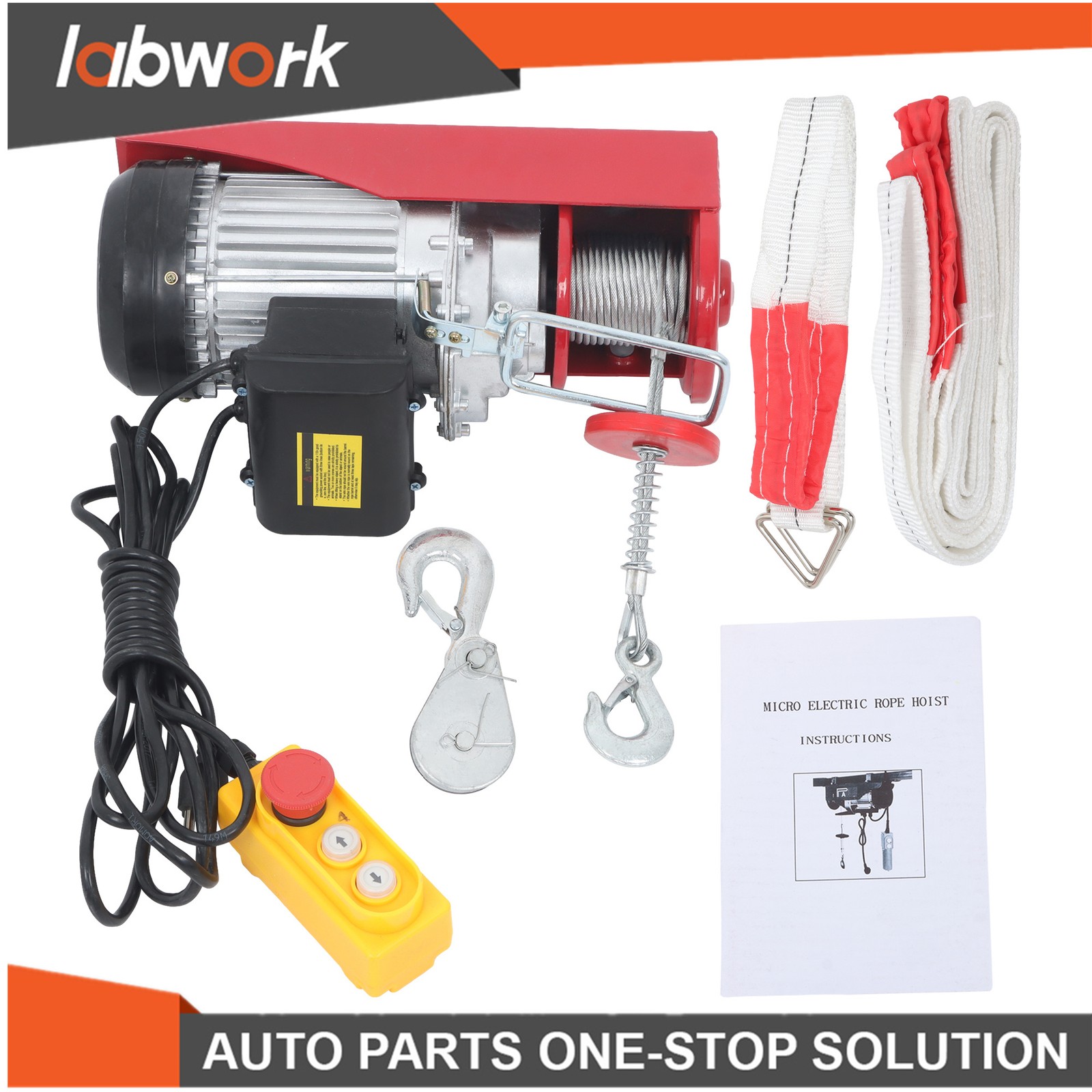 Labwork 880lbs Electric Hoist 110V 980W with 14FT/4.2m Wired Remote Control