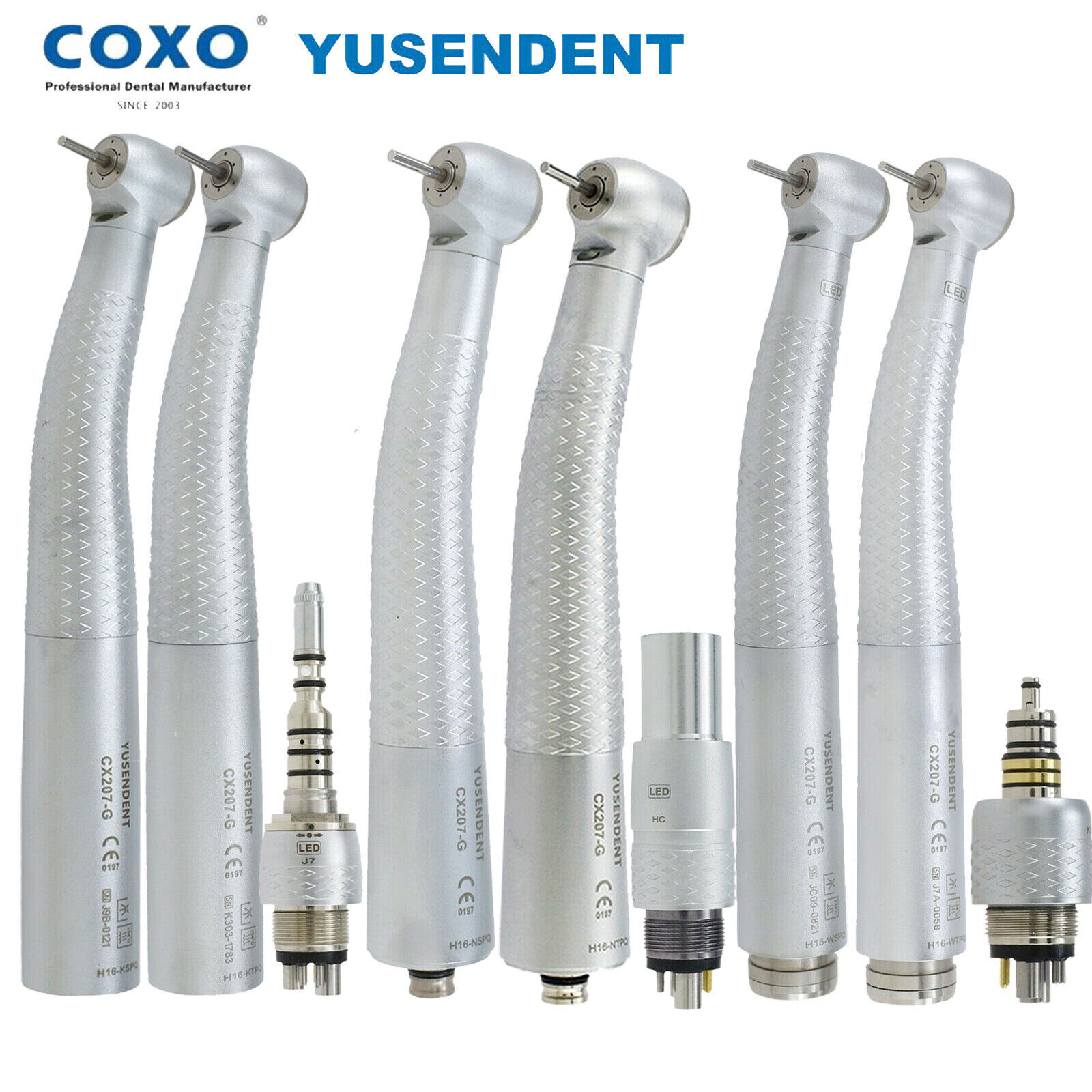 COXO YUSENDENT CX207-G Dental Fiber Optic LED High Speed Handpiece Air Turbine