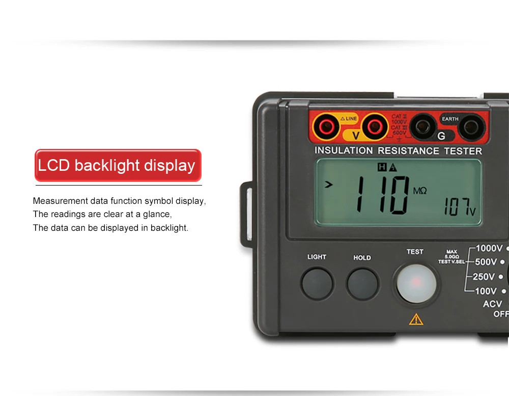 UNI-T UT501A Megger 1000V 5GΩ PI/DAR Insulation Tester Auto Discharge AC/DC