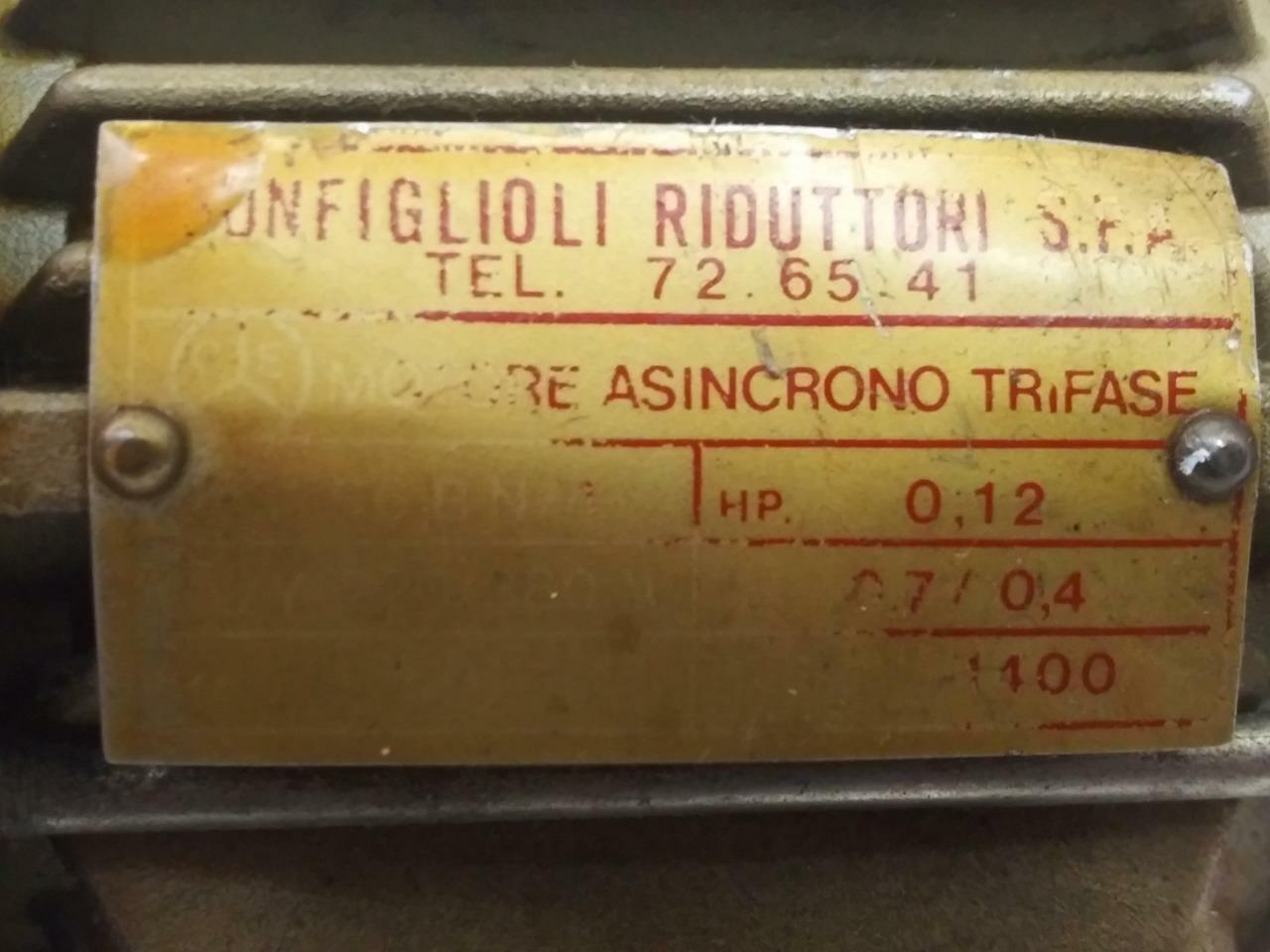 Bonfiglioli Riduttori Gear Motor 0.12HP 3PH 1350/1660RPM