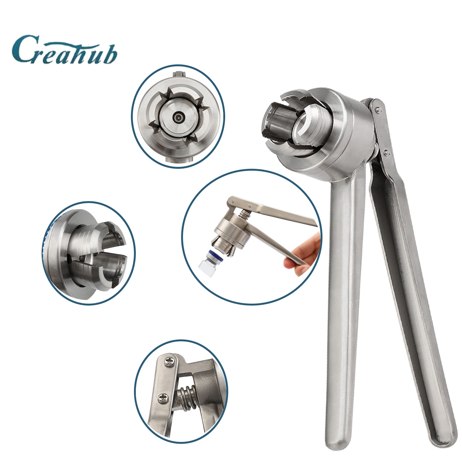 20mm Flip Vial Crimper Stainless Steel Manual Bottle Cap Crimping Tool
