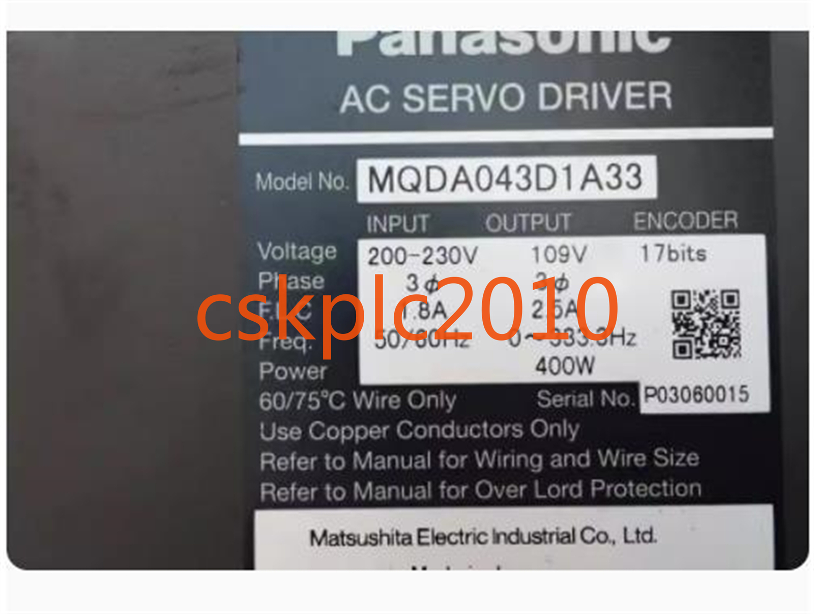 1PCS Panasonic servo drive MQDA043D1A33 in good condition