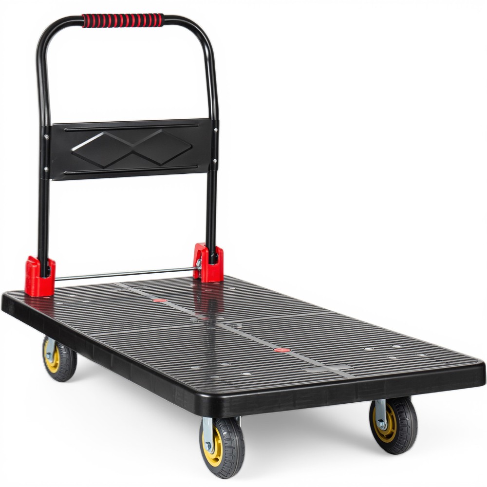 25.5″x43.5″ Foldable Platform Truck 1500LBS 5″ Silent TPR Wheels
