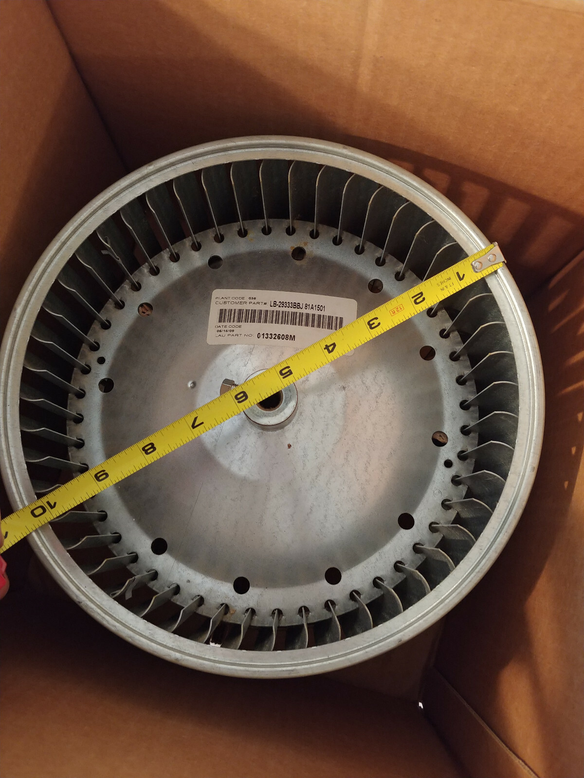 40F83 Lennox 10 5/8″X6″ Cw 1/2″Bore Wheel LB-29333BBJ
