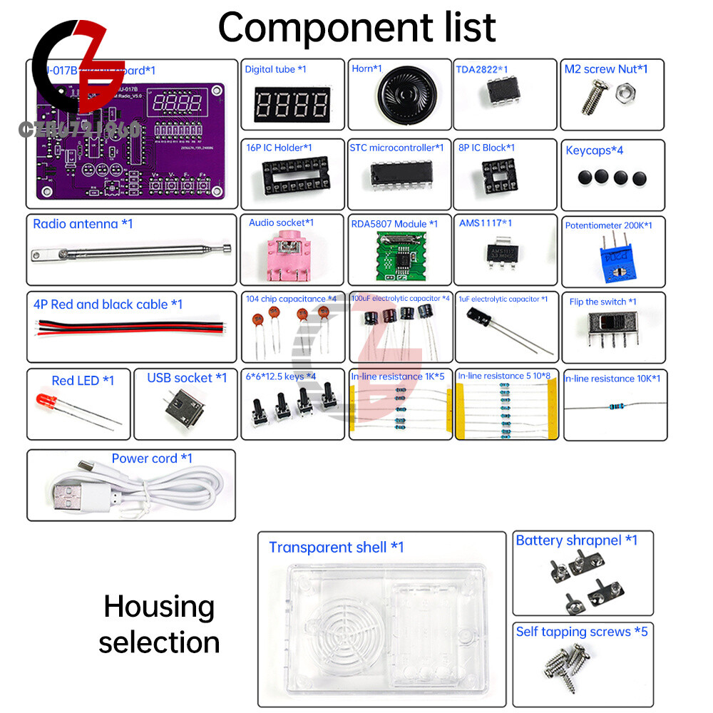 DIY FM Radio Electronic Kit 87-108MHz Digital RDA5807S Module Soldering Project