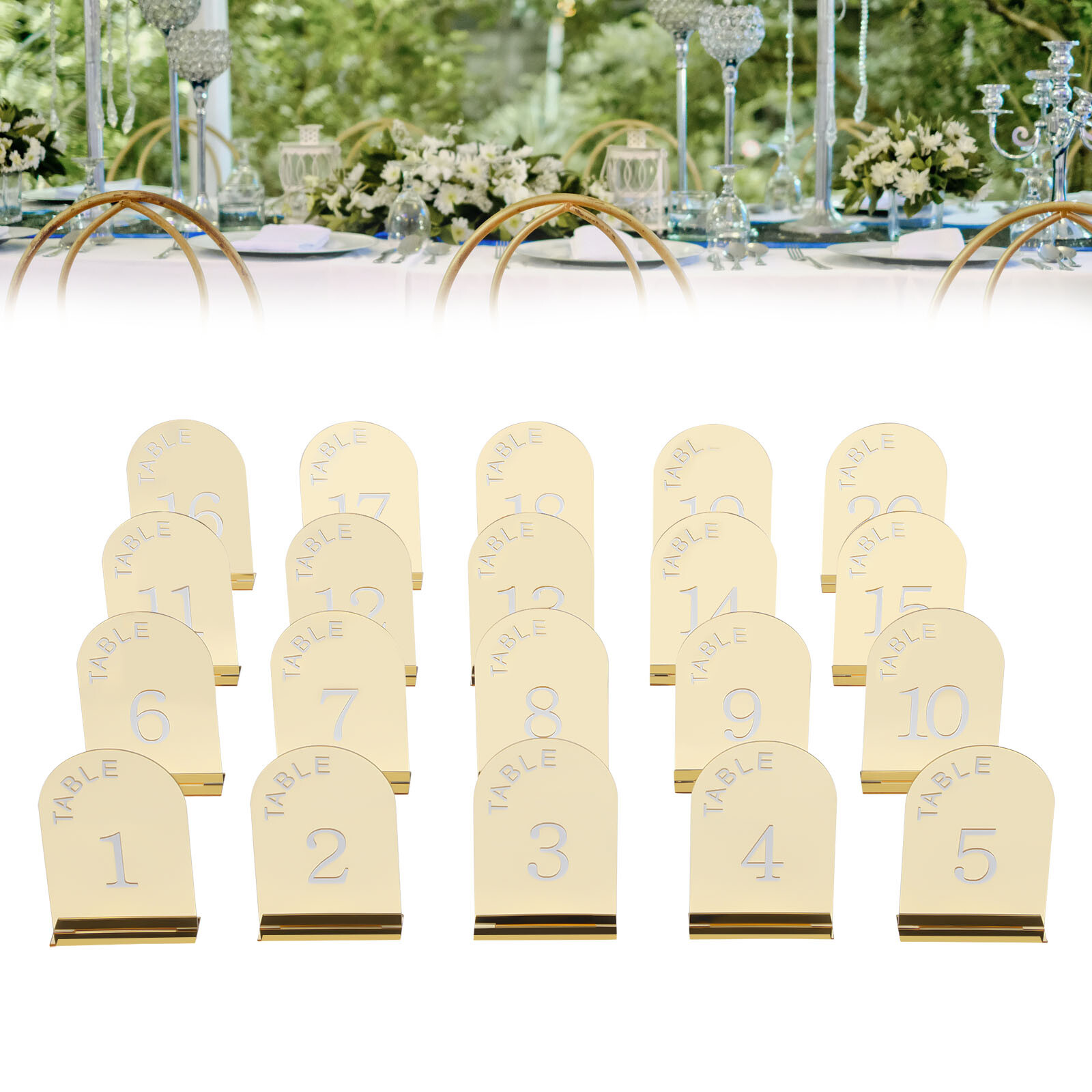 20 Pcs Wedding Table Numbers Mirror Acrylic Table Number Table Sign Numbers