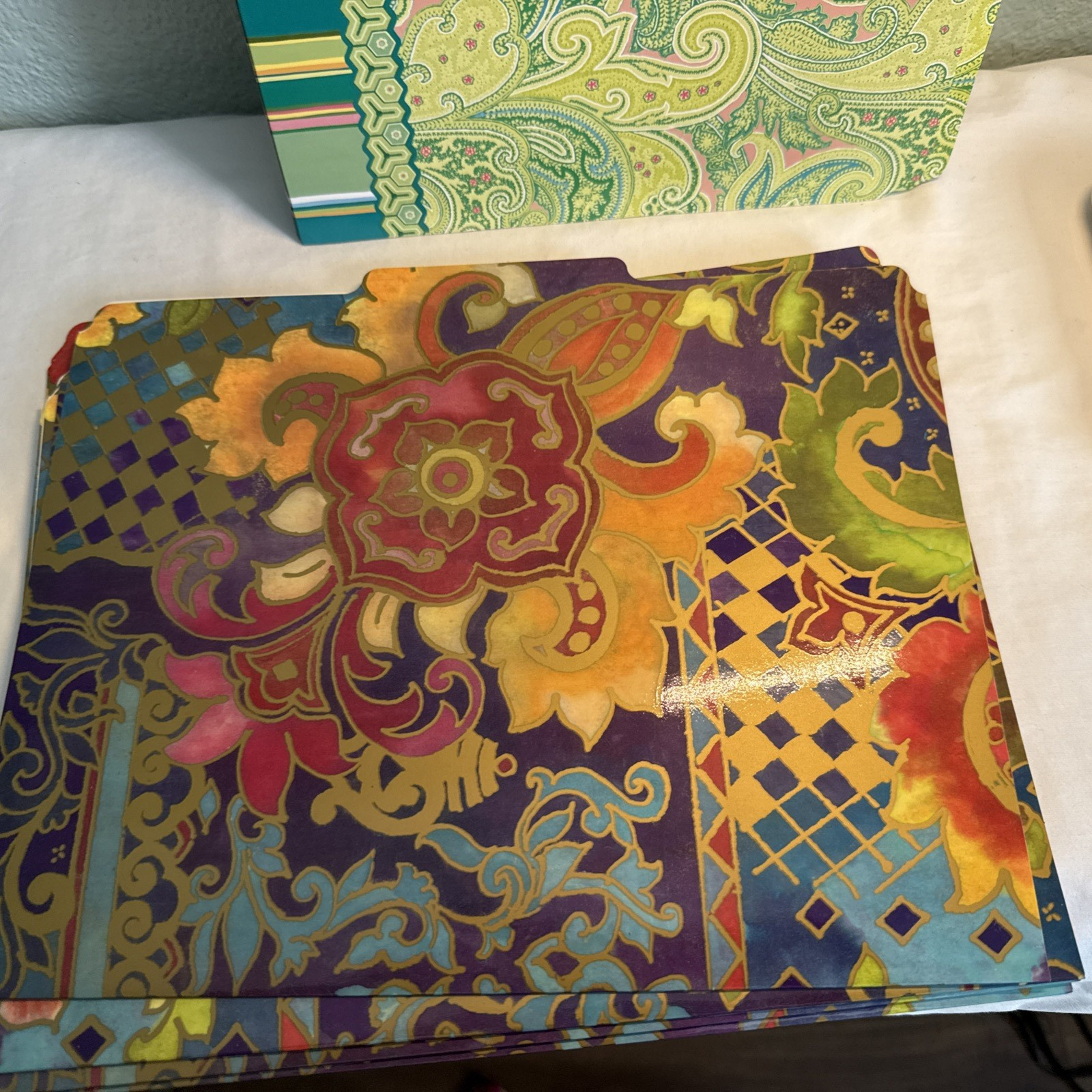 File Folders Decorative Paisley Floral 24 folders 2 designs New Loose